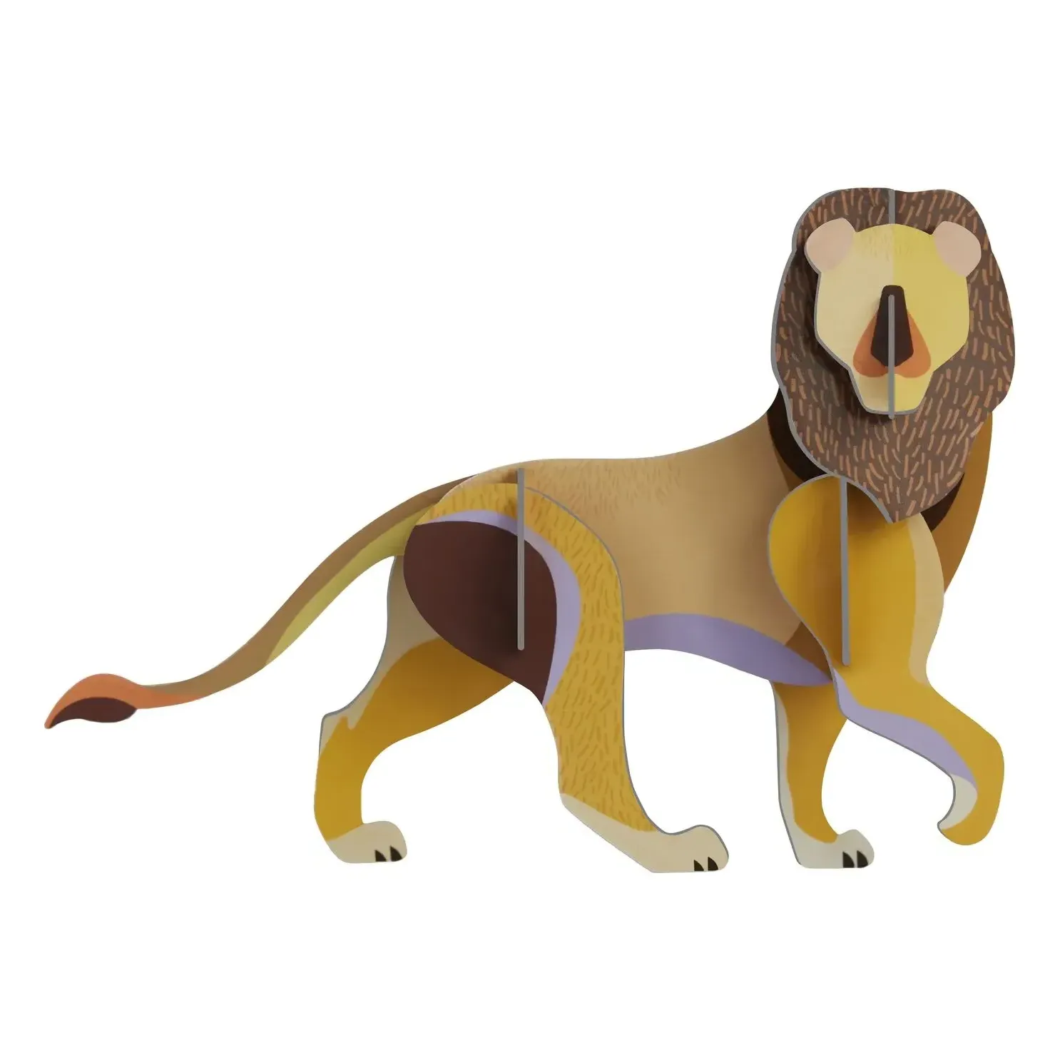 Studio Roof Lion 3D Wall Decoration - Multicoloured, Recycled Cardboard product