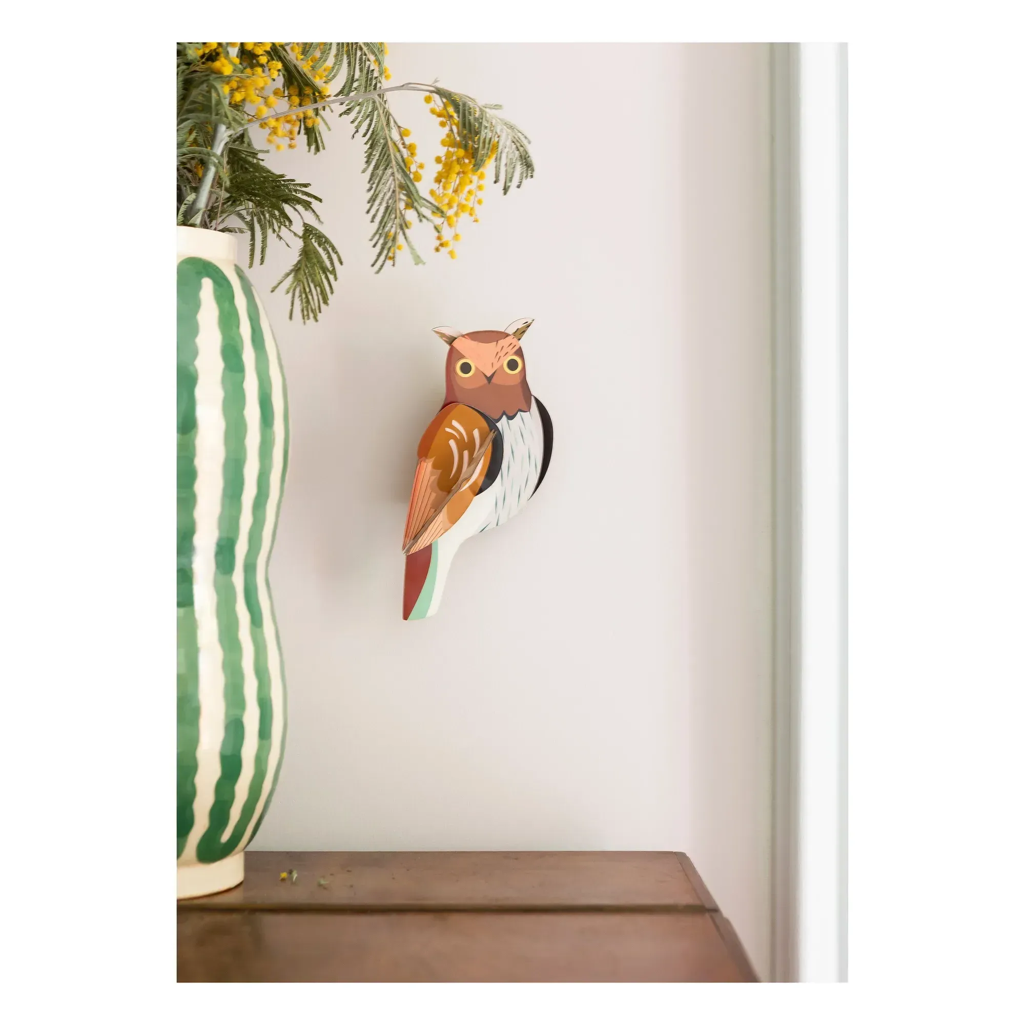 Studio Roof Owl 3D Wall Decoration - Brown, Recycled Cardboard alternate view