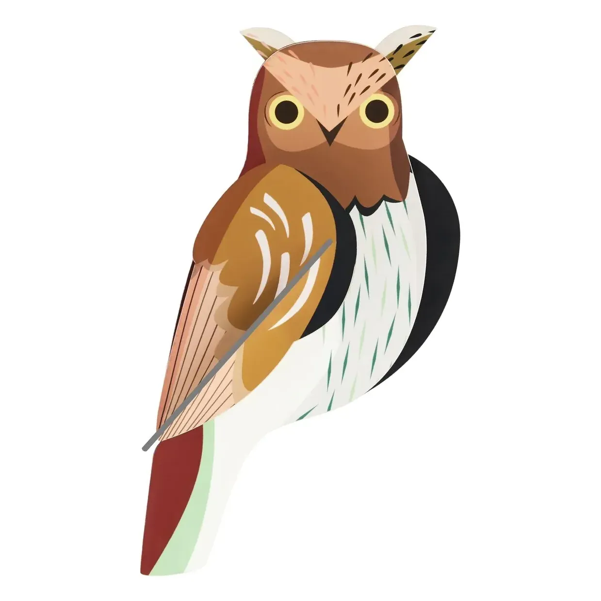 Studio Roof Owl 3D Wall Decoration - Brown, Recycled Cardboard product