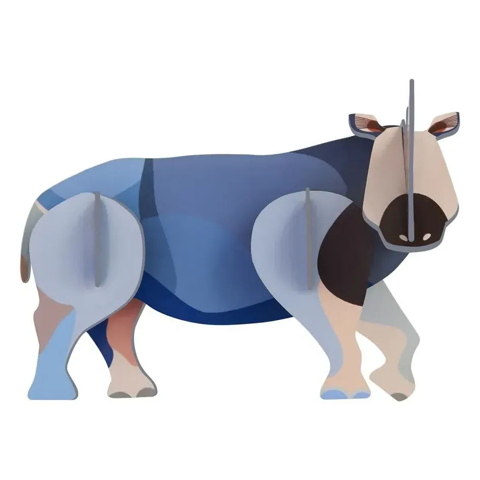 Studio Roof Rhinoceros 3D Wall Decoration - Multicoloured, Recycled Cardboard product