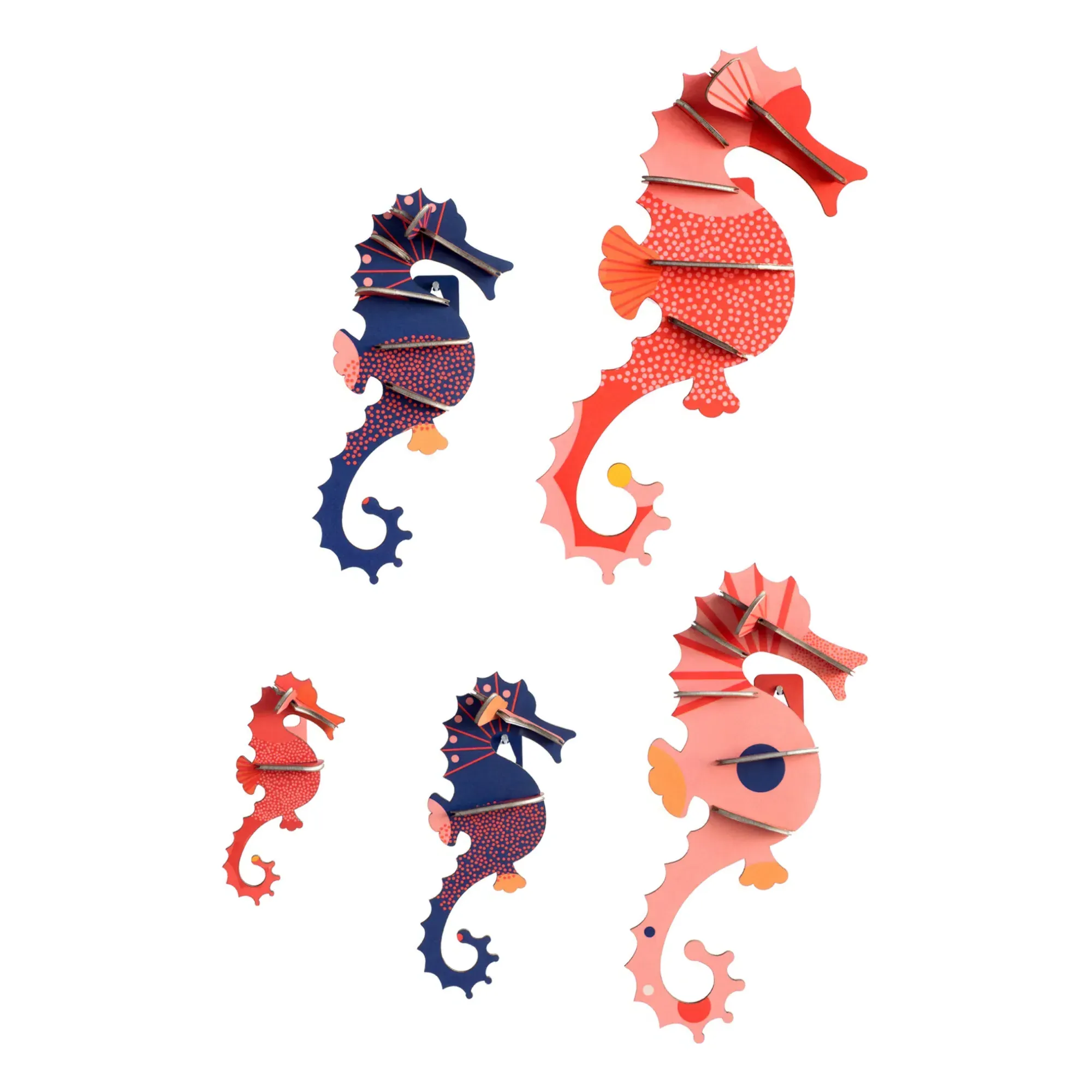 Studio Roof Seahorse Wall Decorations Set of 5 - Multicoloured, Recycled Cardboard product