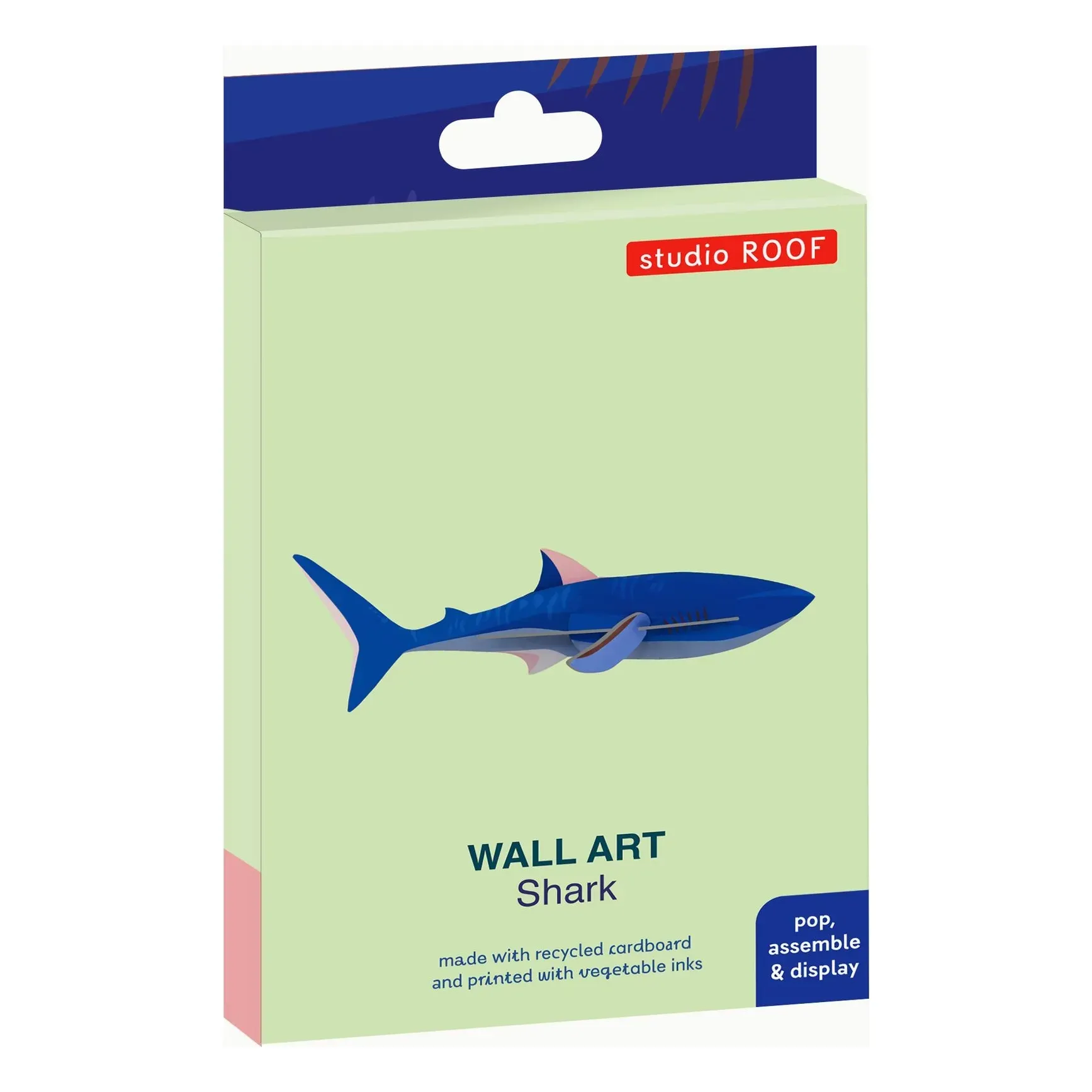 Studio Roof Shark 3D Wall Decoration - Navy Blue, Recycled Cardboard alternate view