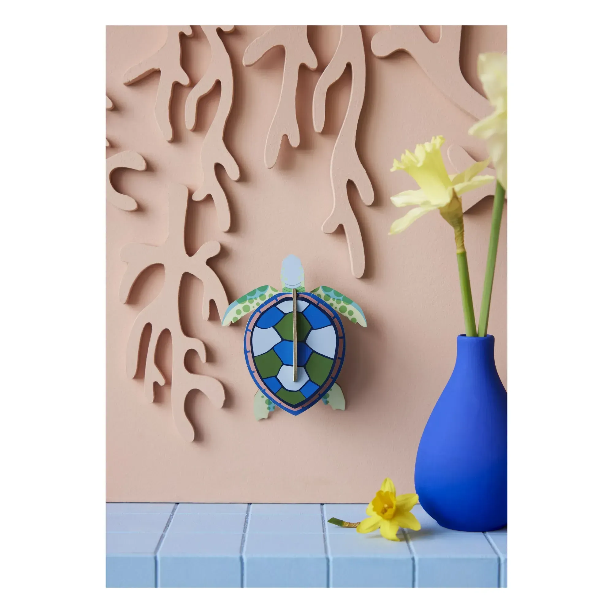 Studio Roof Turtle 3D Wall Decoration - Blue, Recycled Cardboard alternate view