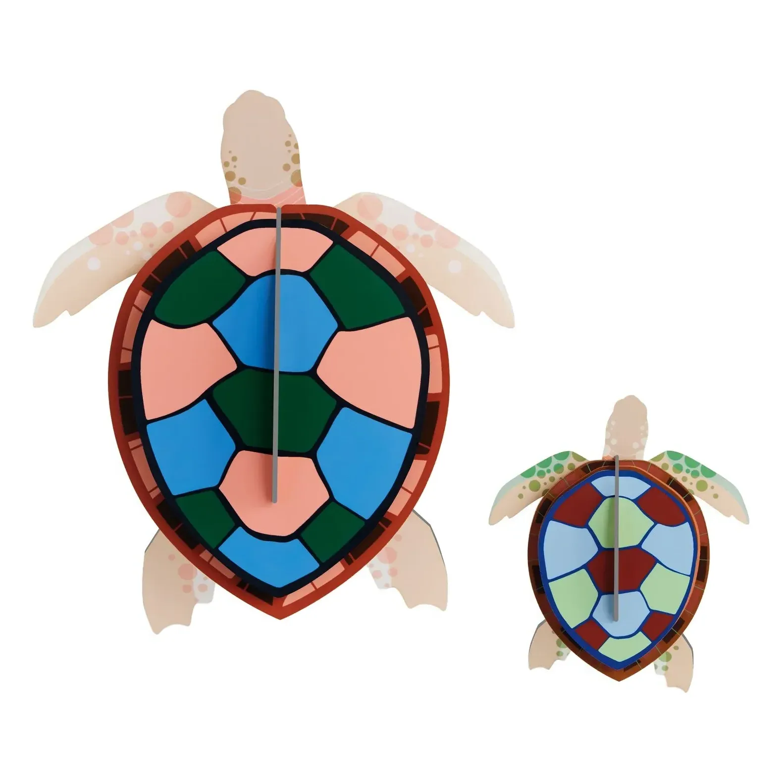 Studio Roof Turtles 3D Wall Decoration Set of 2 - Multicoloured, Cardboard product