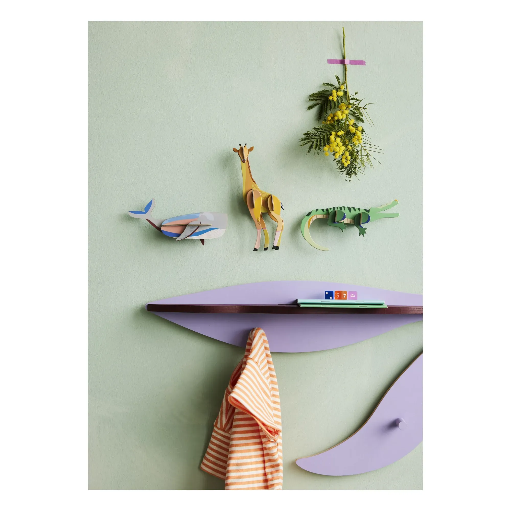 Studio Roof Whale 3D Wall Decoration - Grey, Recycled Cardboard alternate view