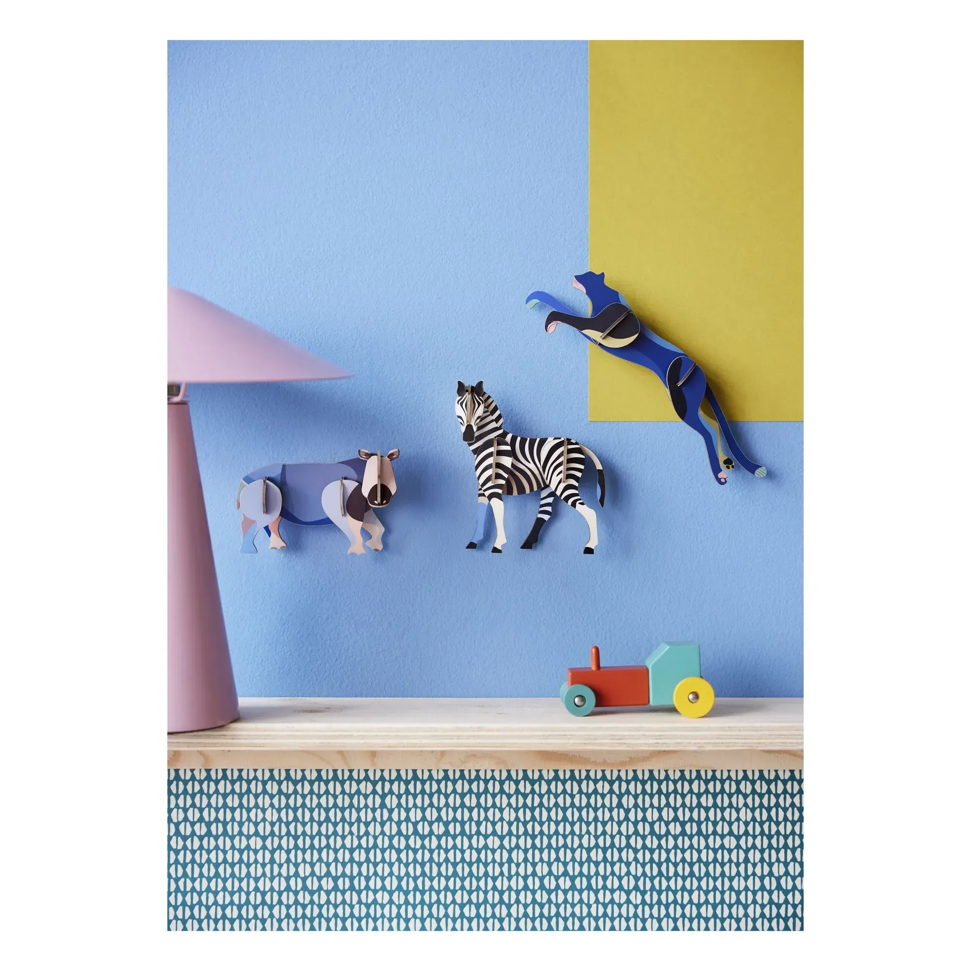Studio Roof Zebra 3D Wall Decoration - Multicoloured, Recycled Cardboard alternate view