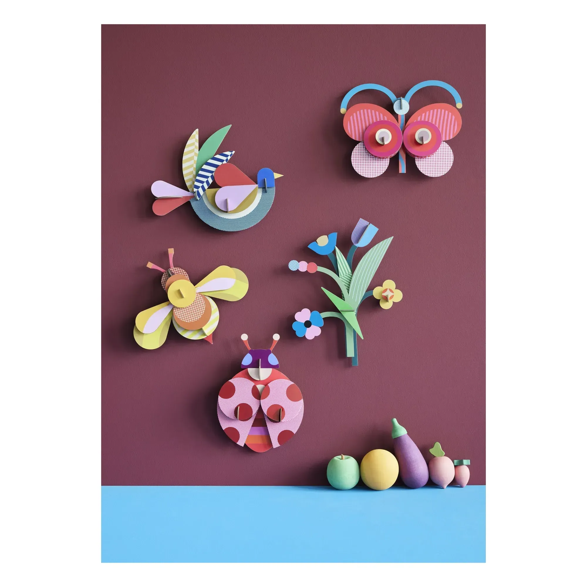Zoe Miller Flowers 3D Wall Decoration - Multicoloured, Recycled Cardboard alternate view