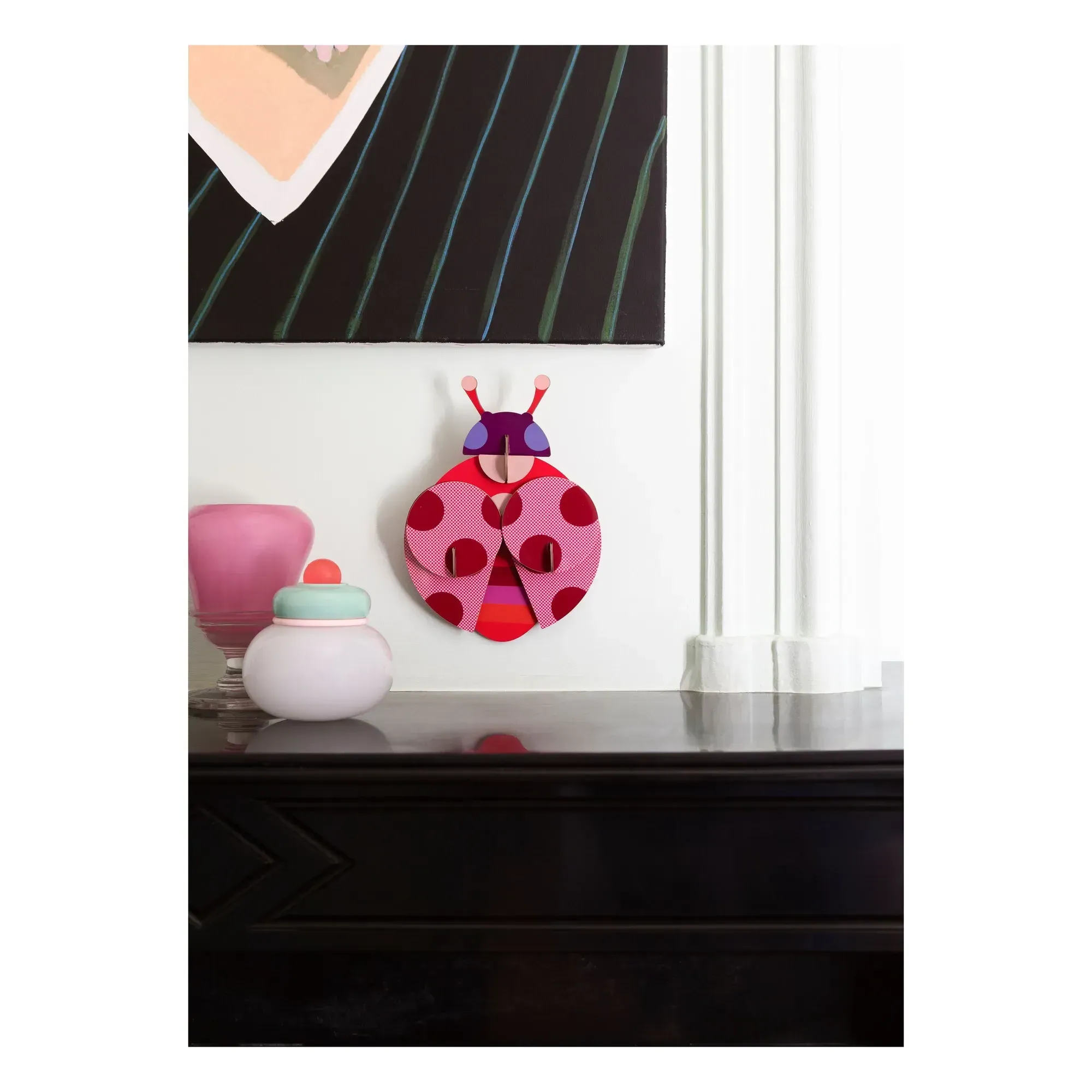 Zoe Miller Ladybug 3D Wall Decor - Red, Recycled Cardboard alternate view