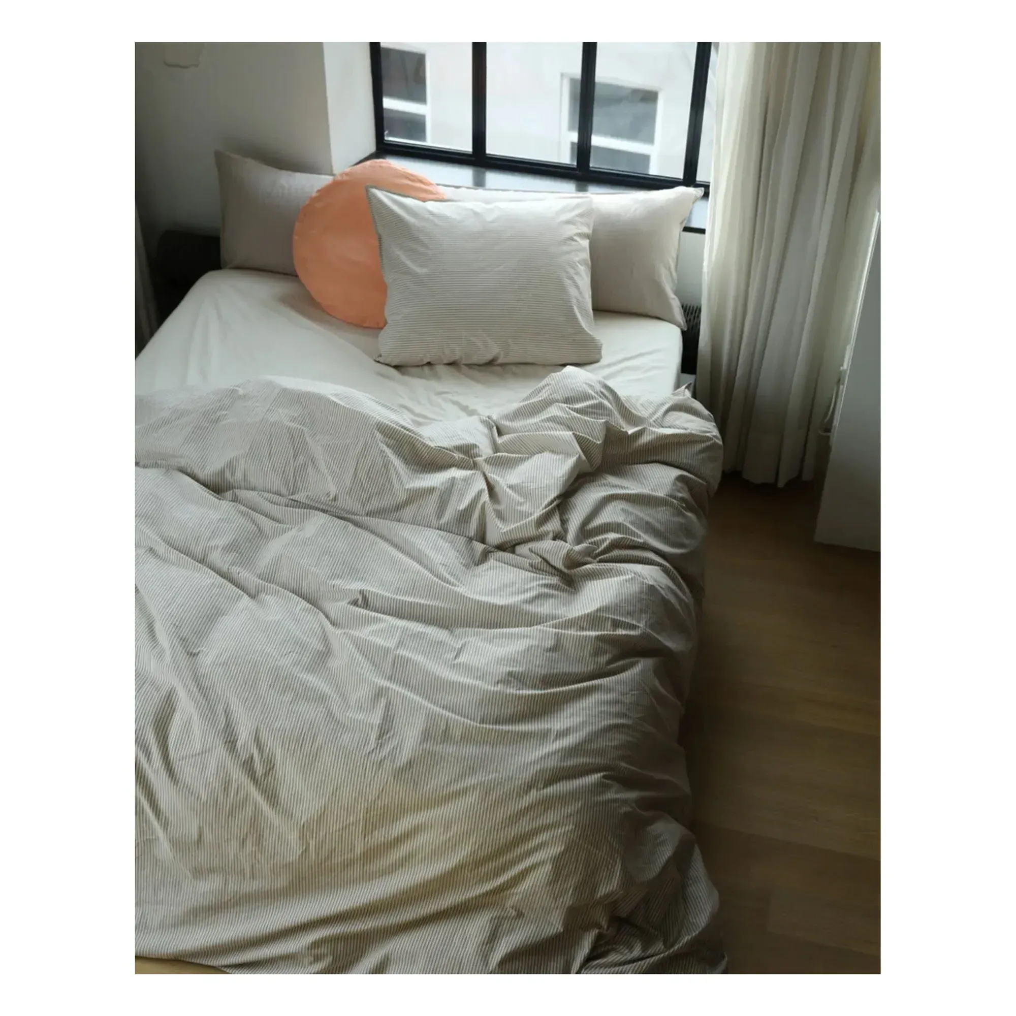 Striped Duvet Cover - Brown, Organic Cotton Percale alternate view
