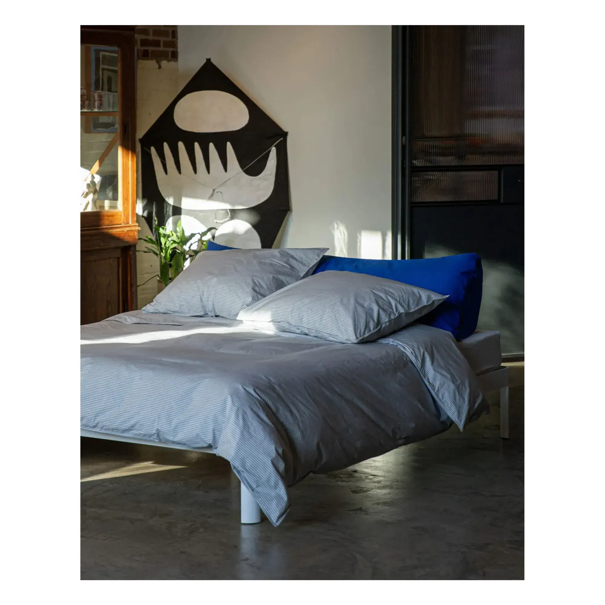 Striped Pillowcase - Blue, Organic Percale alternate view