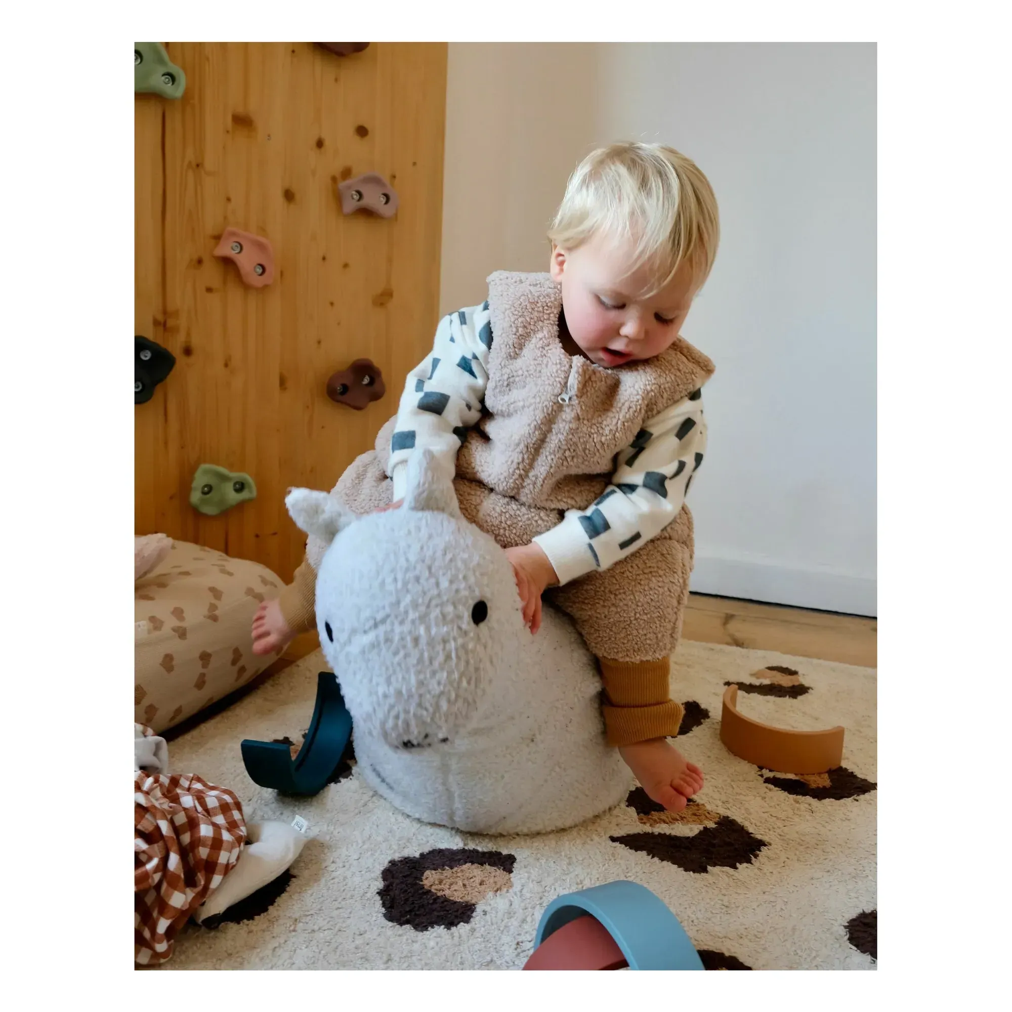 Teddy Organic Cotton Footed Sleeping Bag - Sand product