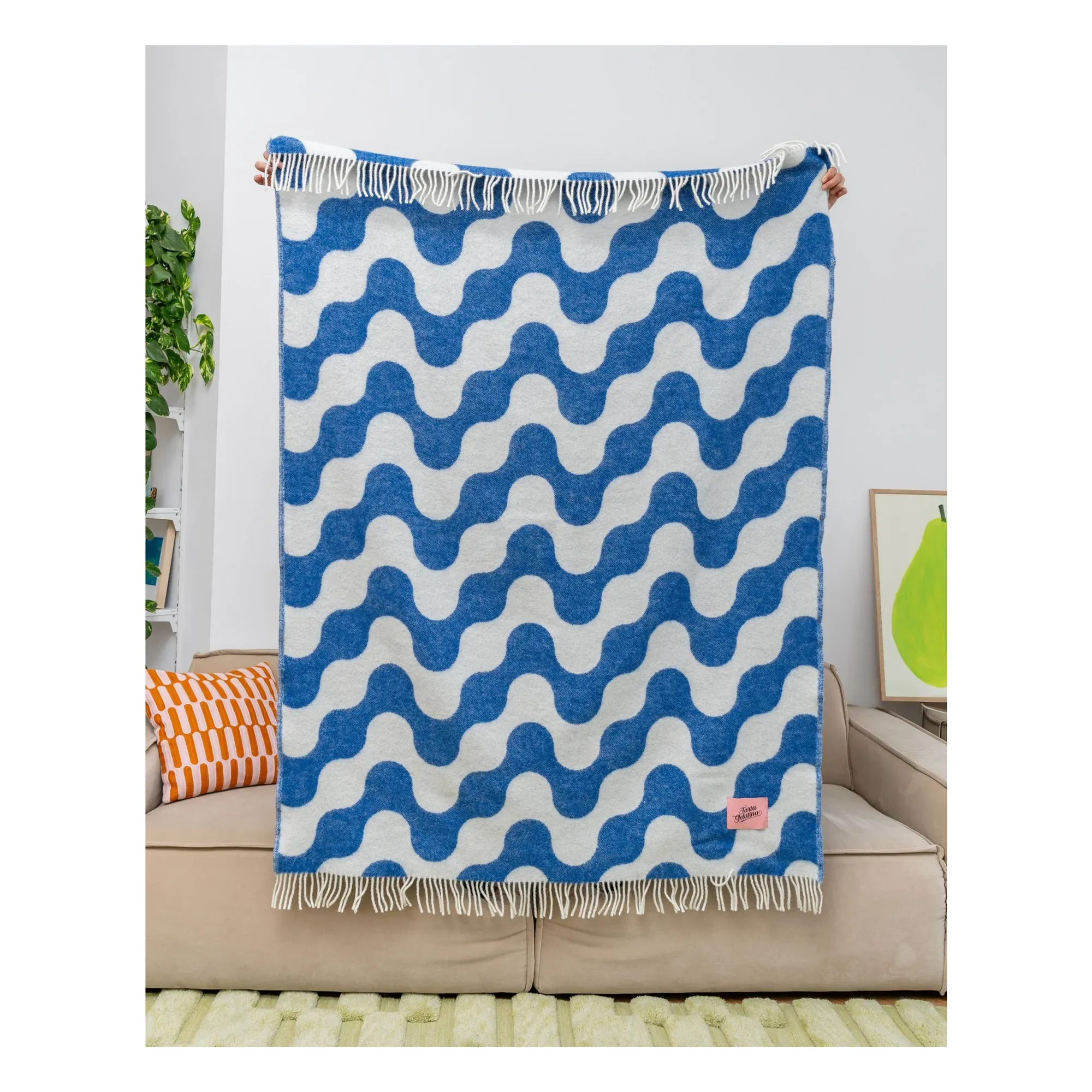 Medusa Wool Throw - Blue alternate view