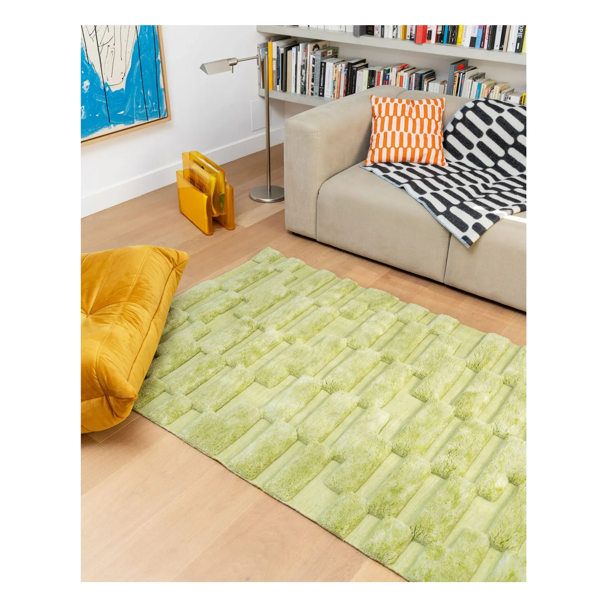 Musgo Shaggy Wool Rug - Green alternate view