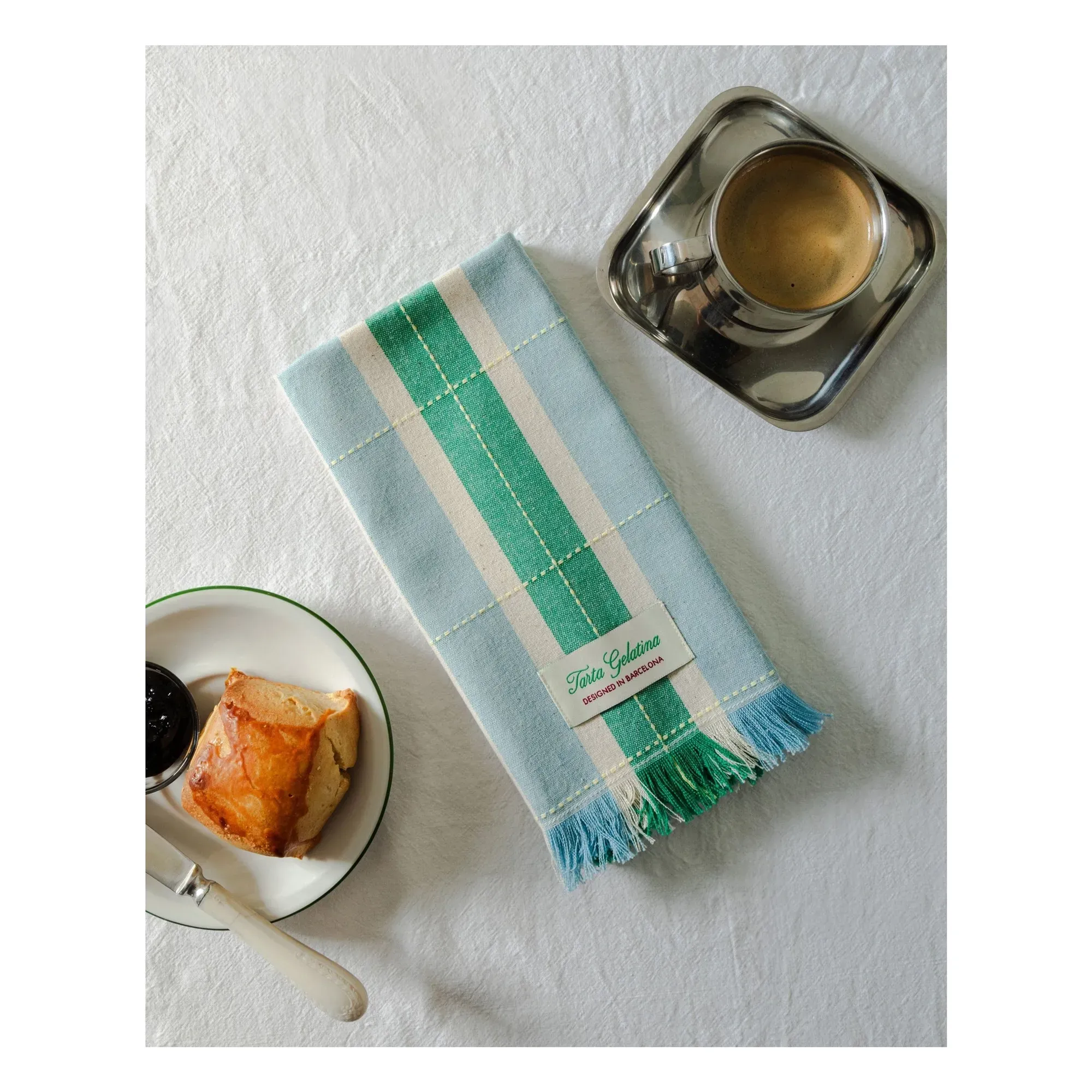 Organic Cotton Napkins Set of 2 - Blue, Cotton alternate view