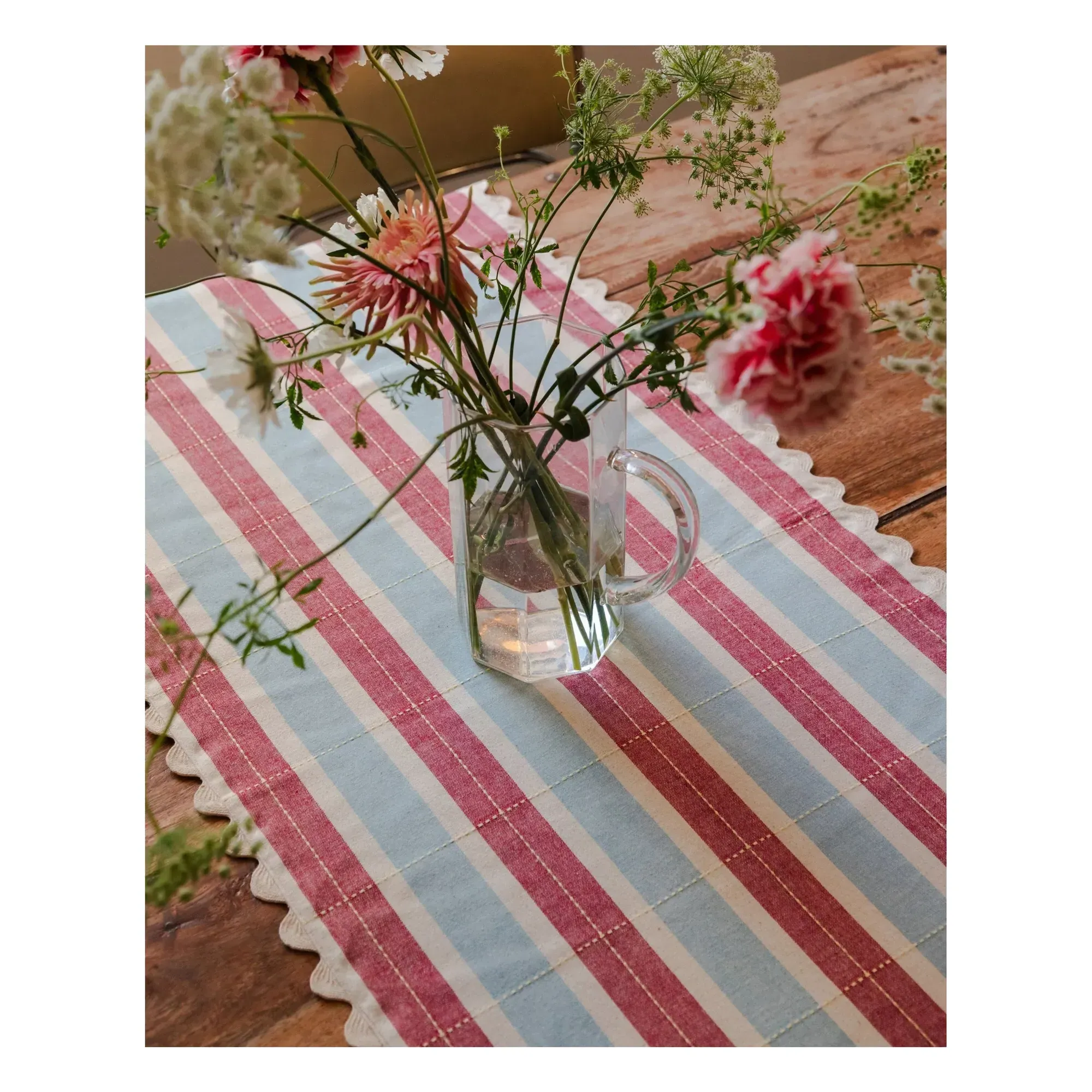 Organic Cotton Table Runner - Burgundy alternate view