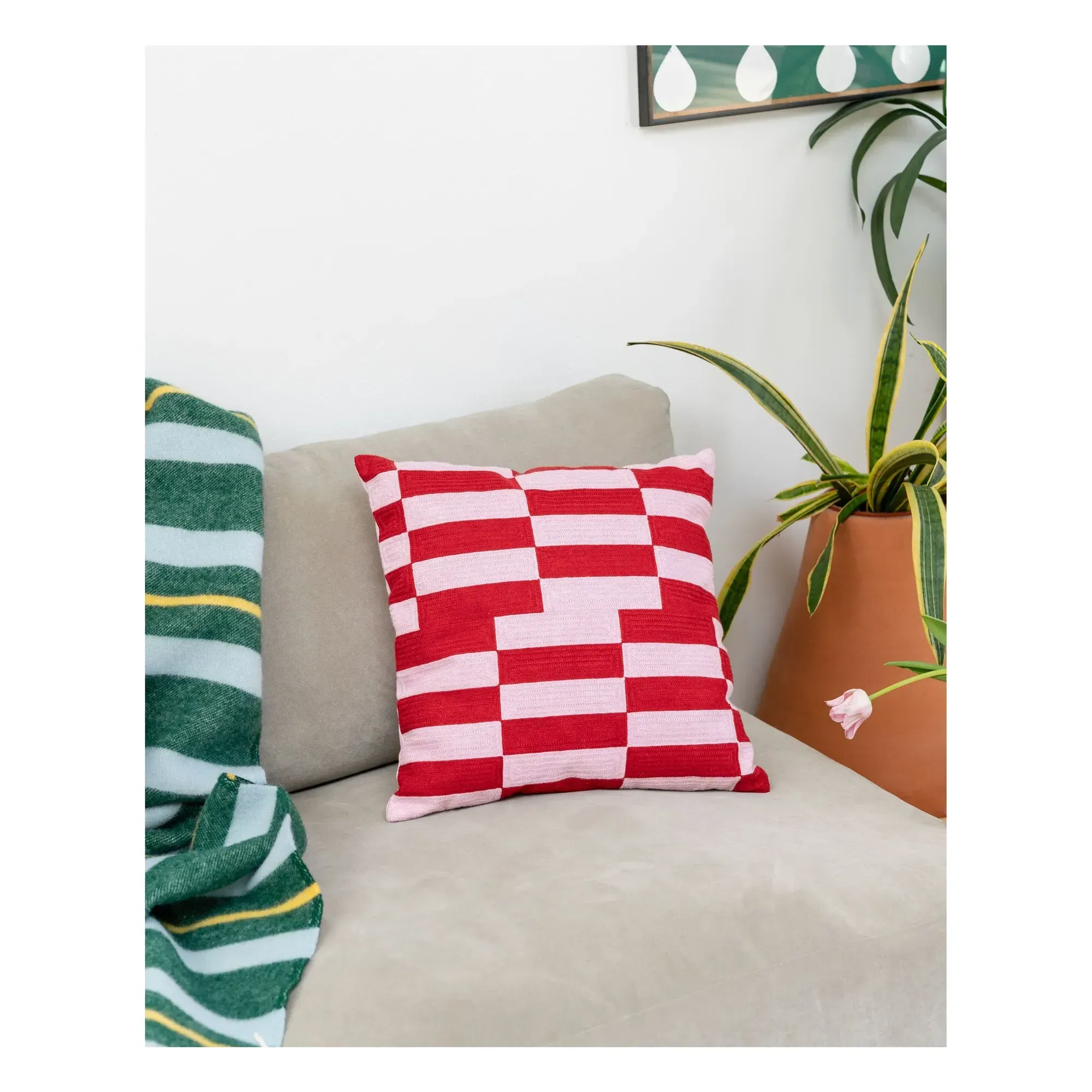 Tarta Gelatina Cushion Cover - Cherry Red, Cotton alternate view