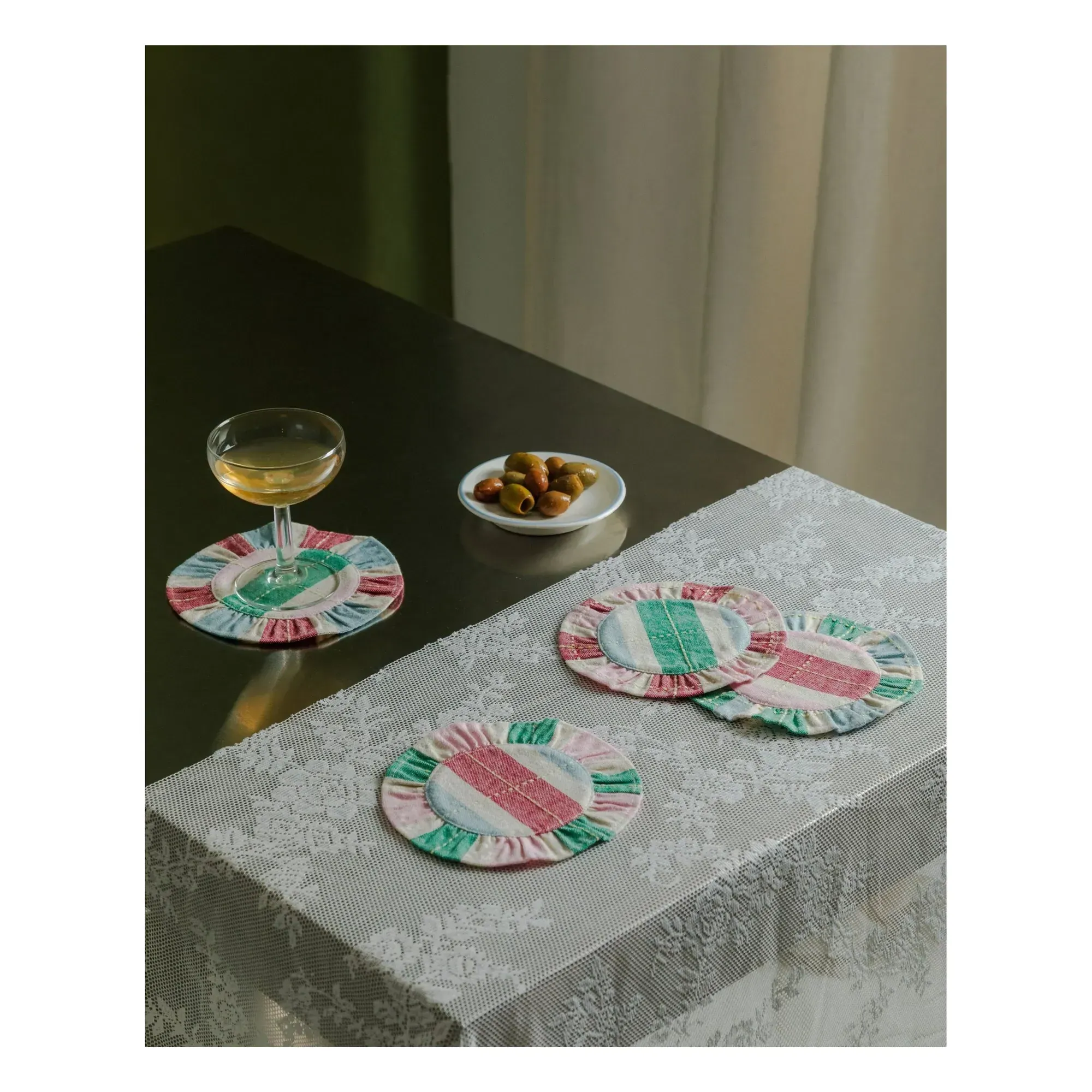 Tarta Gelatina Set of 4 Coasters - Multicoloured, Cotton alternate view