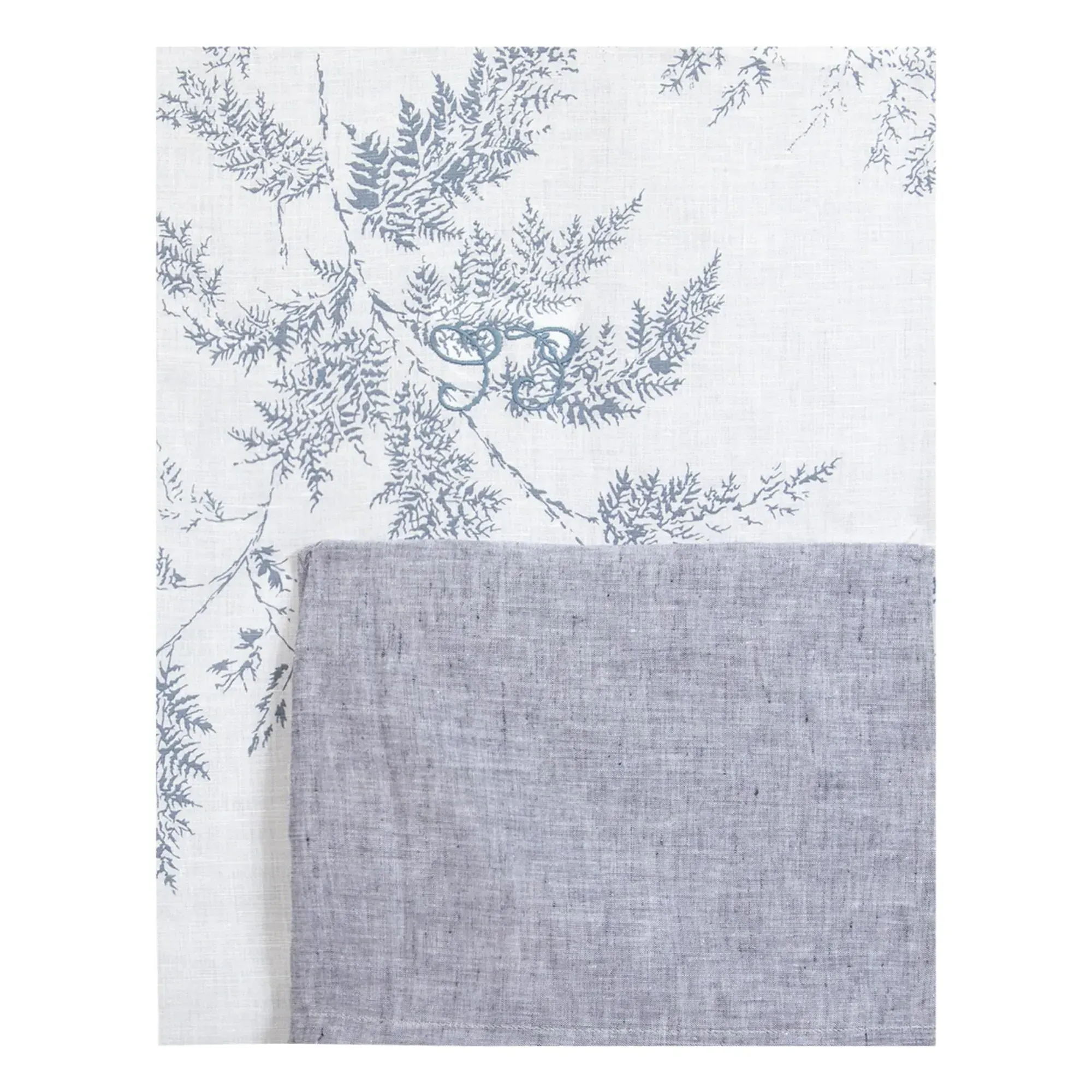 Feuillage Reversible Bed Linen Set - Grey, Cotton Linen product