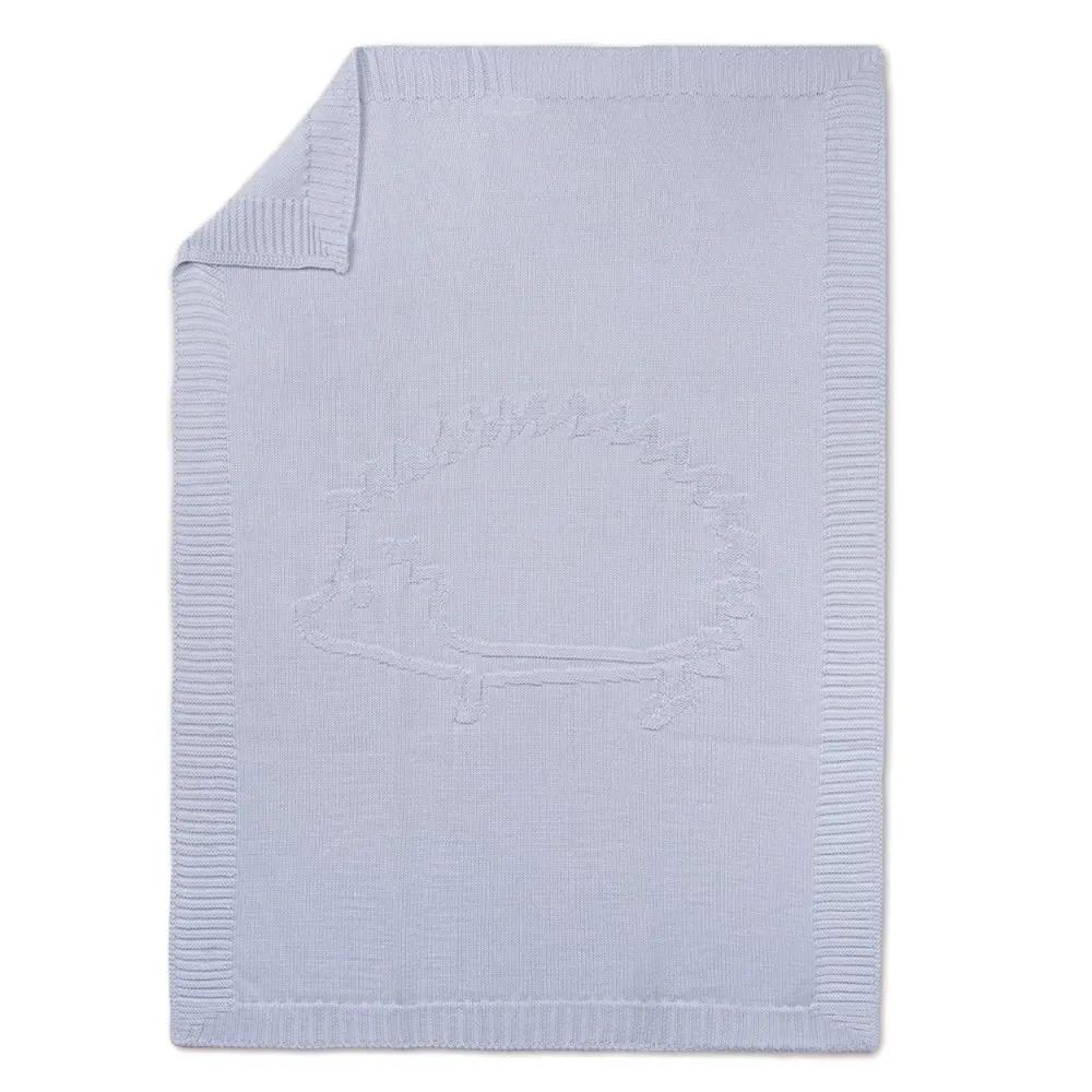 Hedgehog Plaid Blanket 75x100cm - Light Blue, Wool Acrylic product