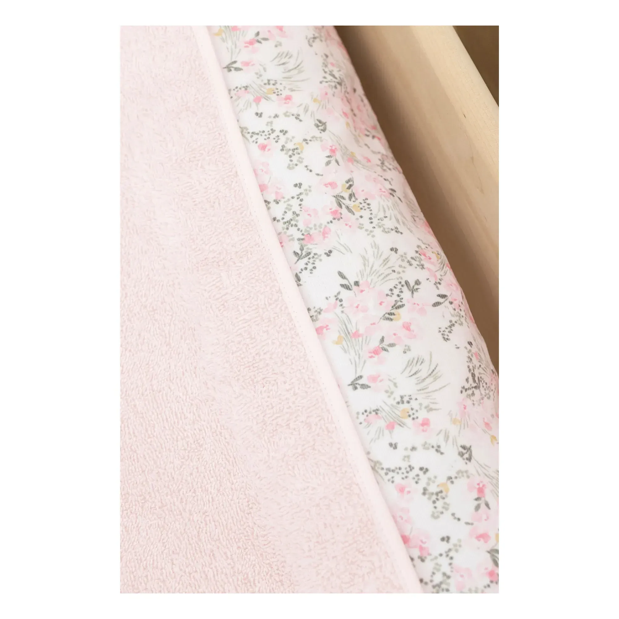 Jardin Hivernal Changing Mat Cover - Pink, Cotton alternate view