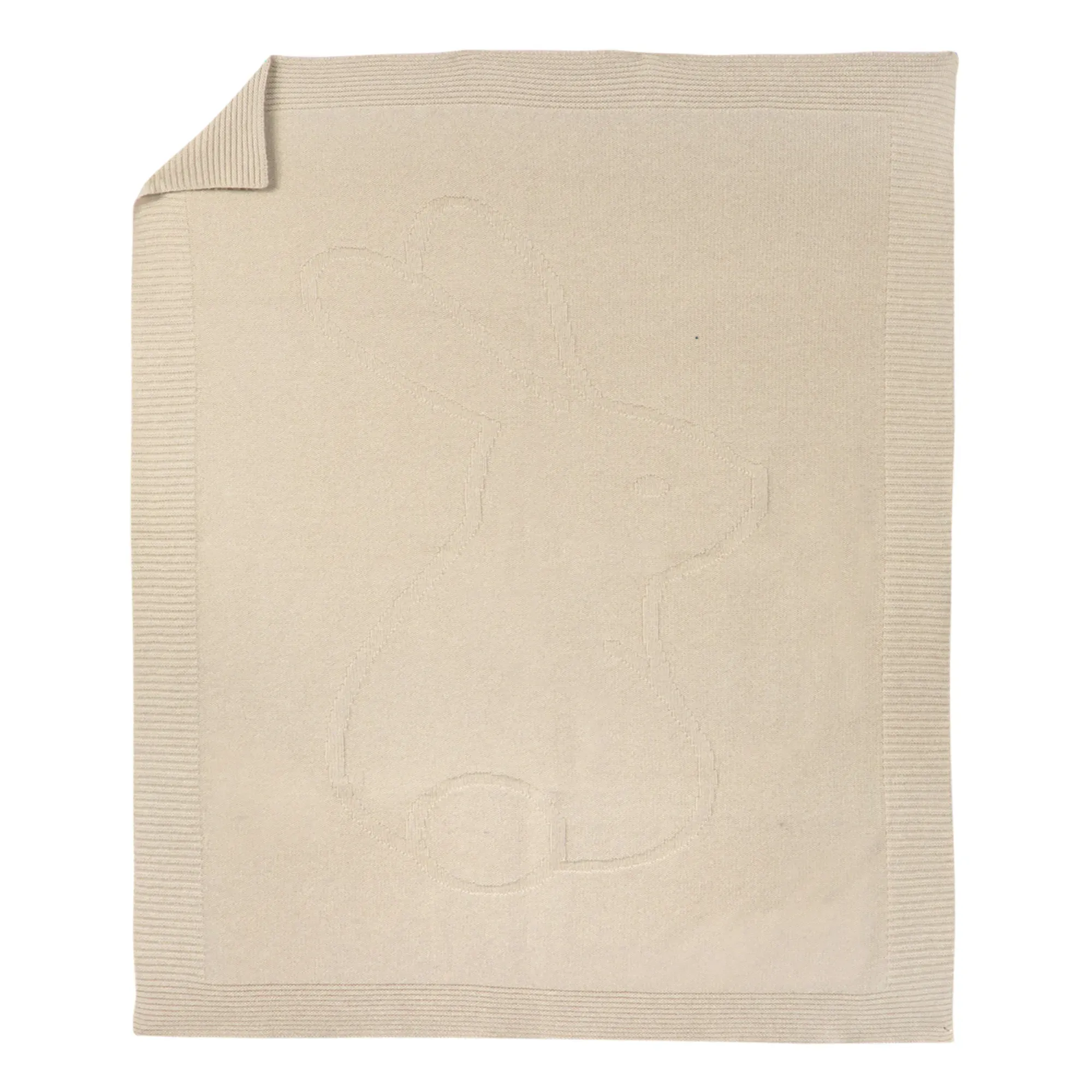 Rabbit Embroidered Blanket - Beige, Cashmere product