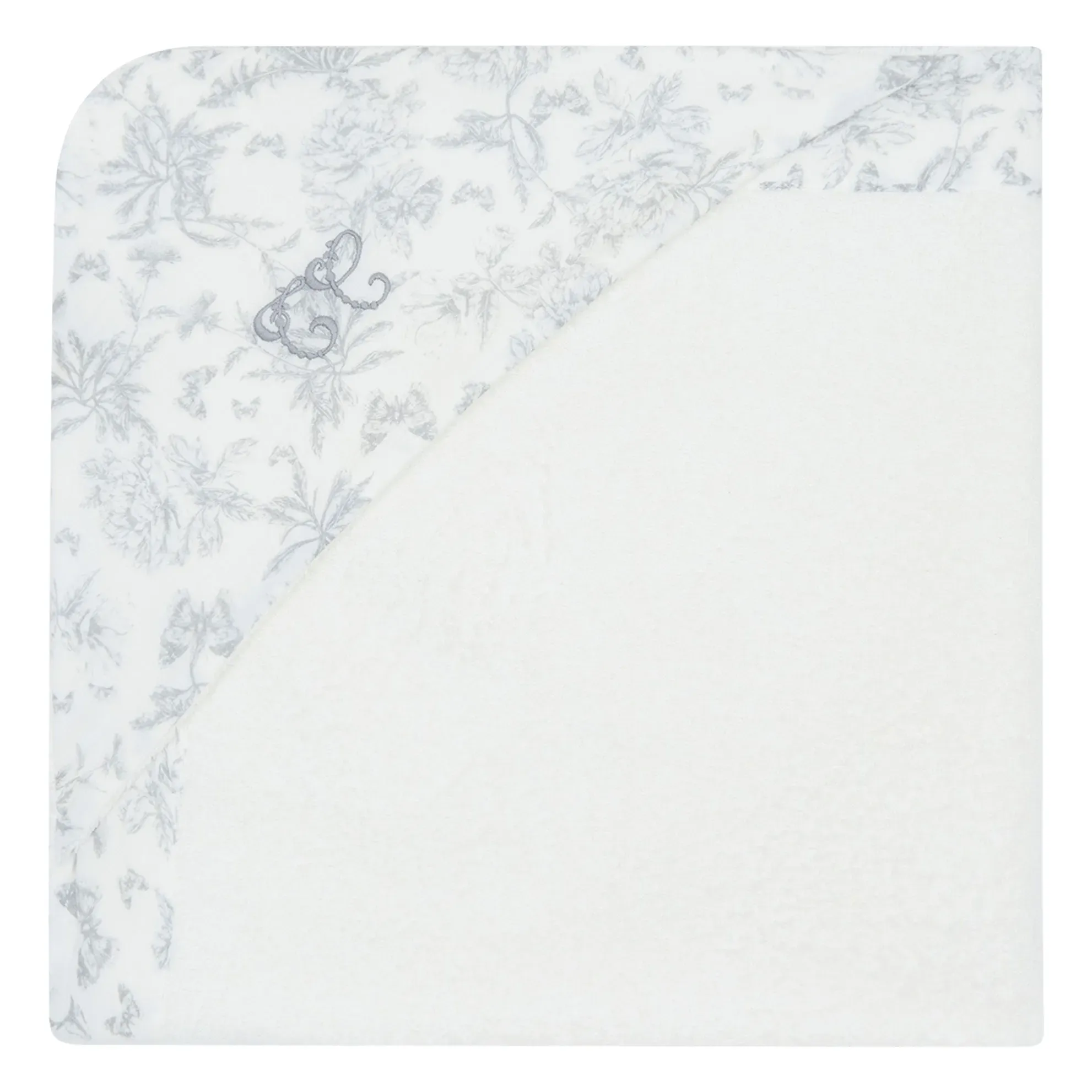 Toile de Jouy Bath Cape - Grey, Cotton alternate view