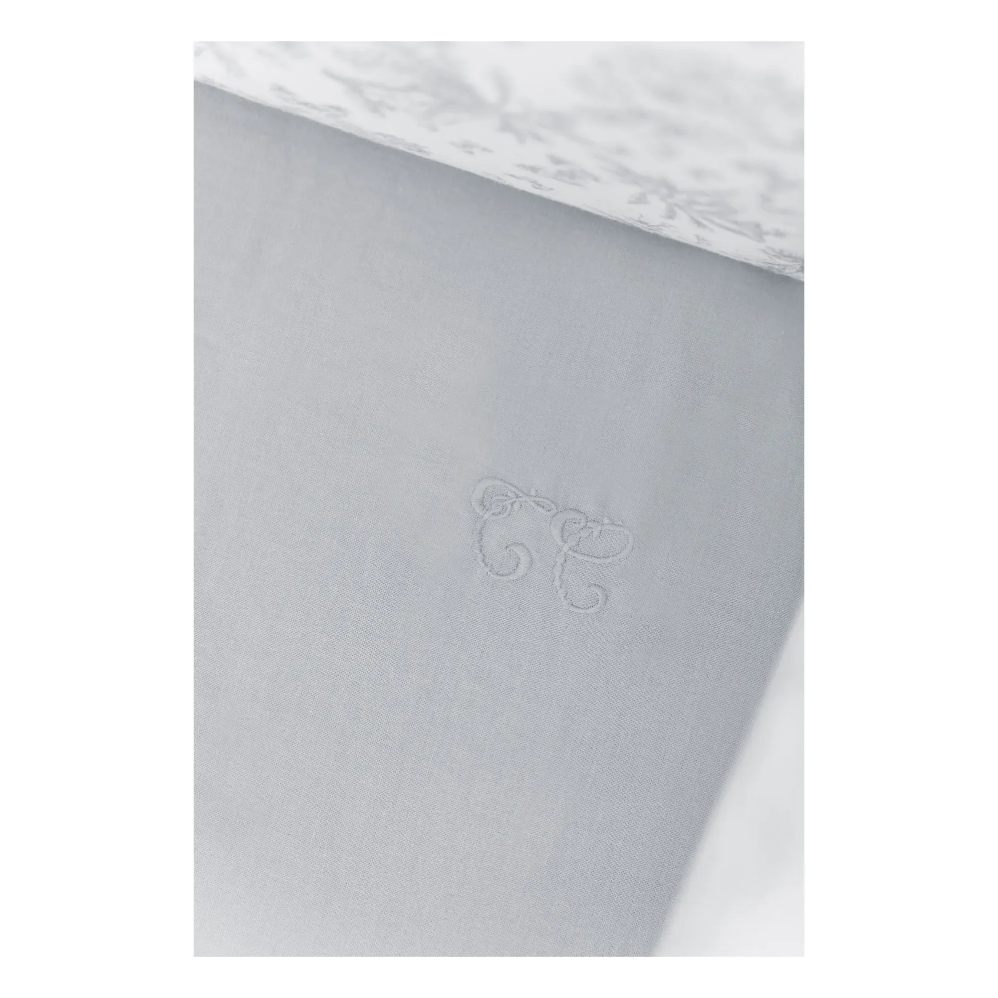 Toile de Jouy Fitted Sheet - Grey, Cotton alternate view