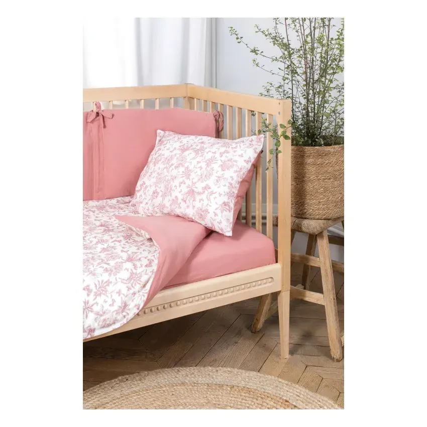 Toile de Jouy Reversible Bed Linen Set - Peach, Cotton alternate view