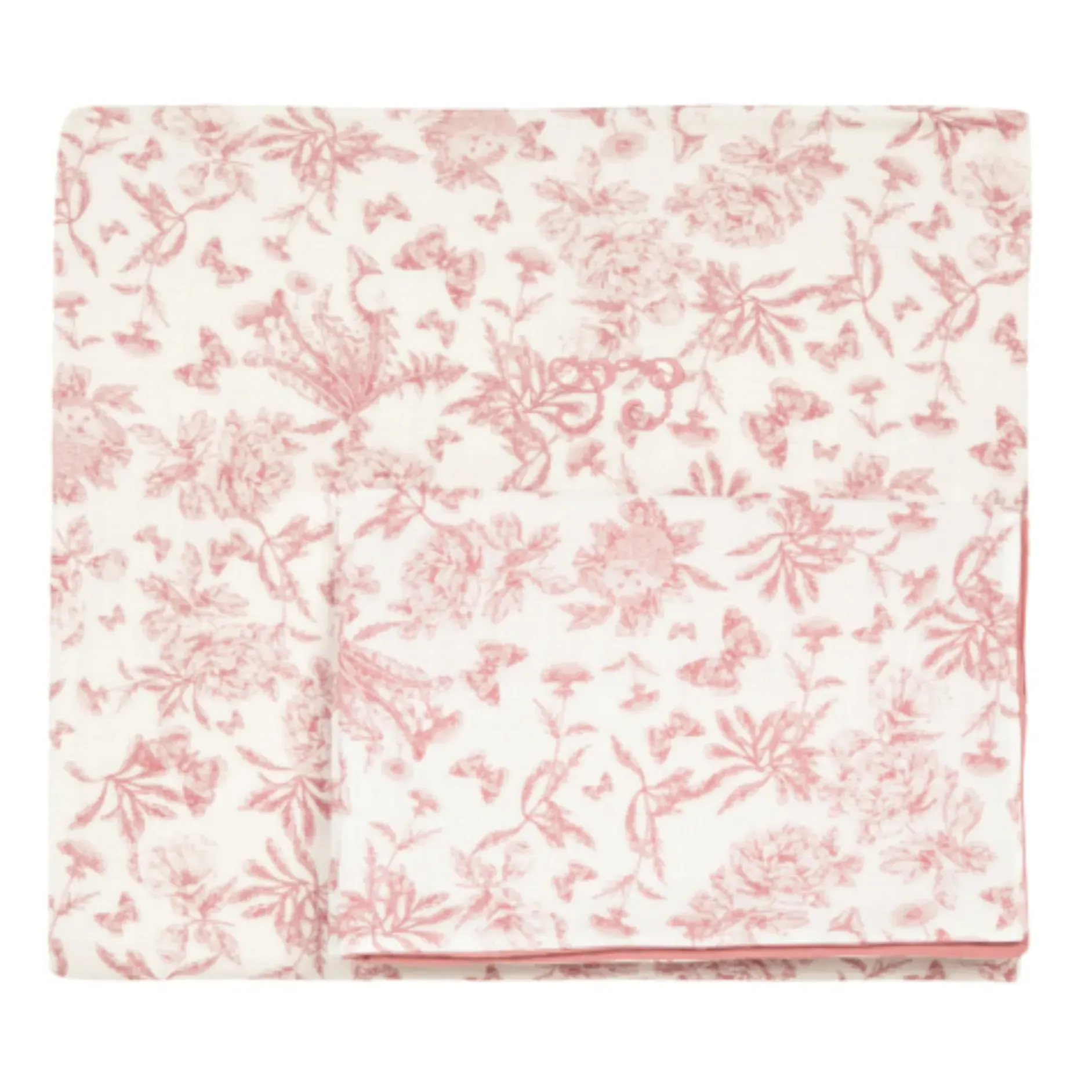 Toile de Jouy Reversible Bed Linen Set - Peach, Cotton product