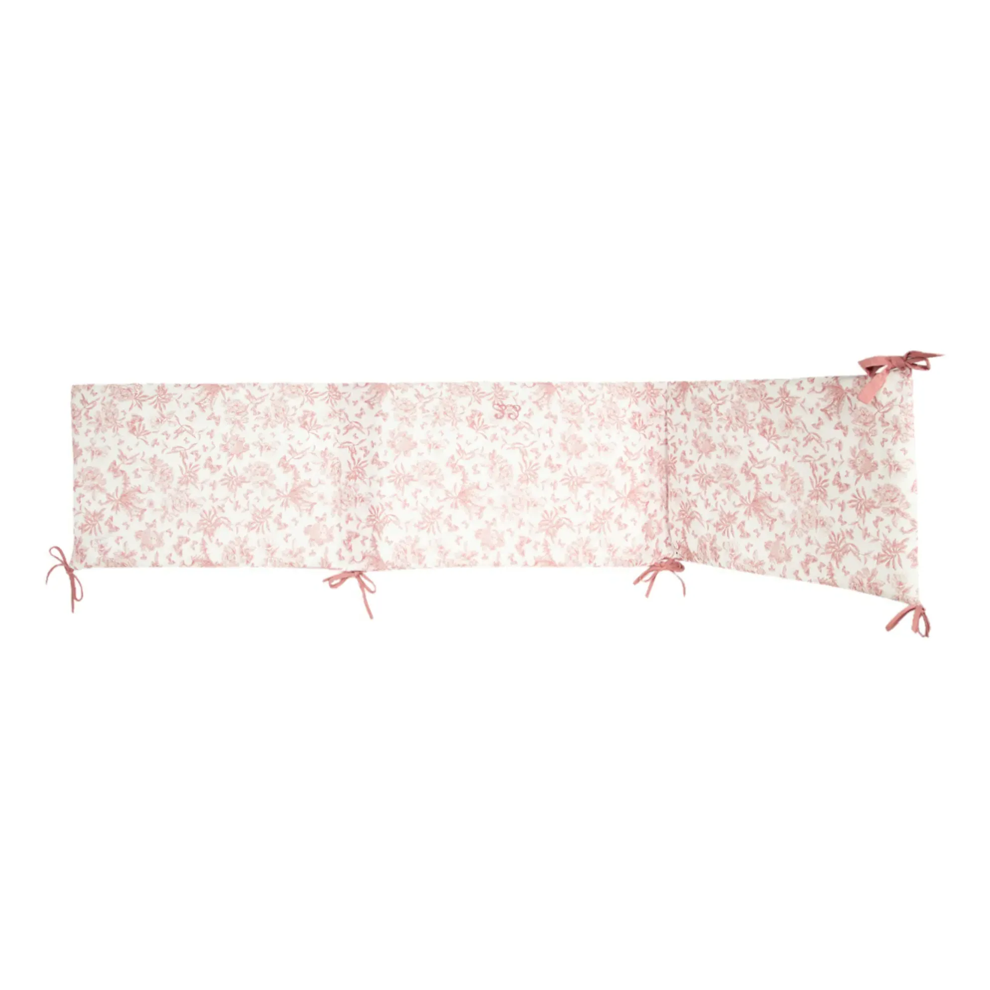 Toile de Jouy Reversible Cot Bumper - Peach, Cotton product