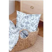Toile de Jouy Square Cushion - Navy Blue, Cotton alternate view