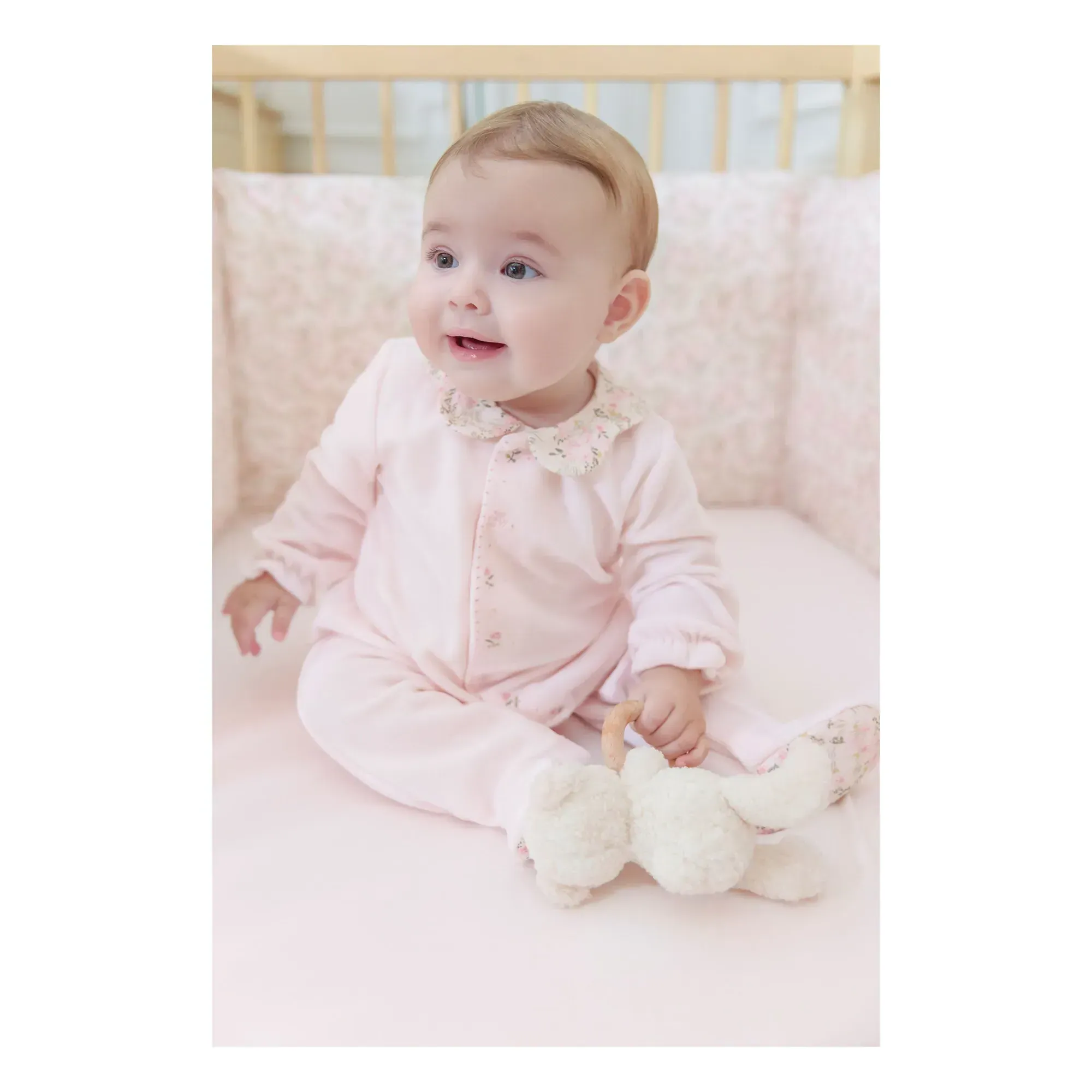 Winter Garden Fitted Sheet - Pink, Cotton alternate view