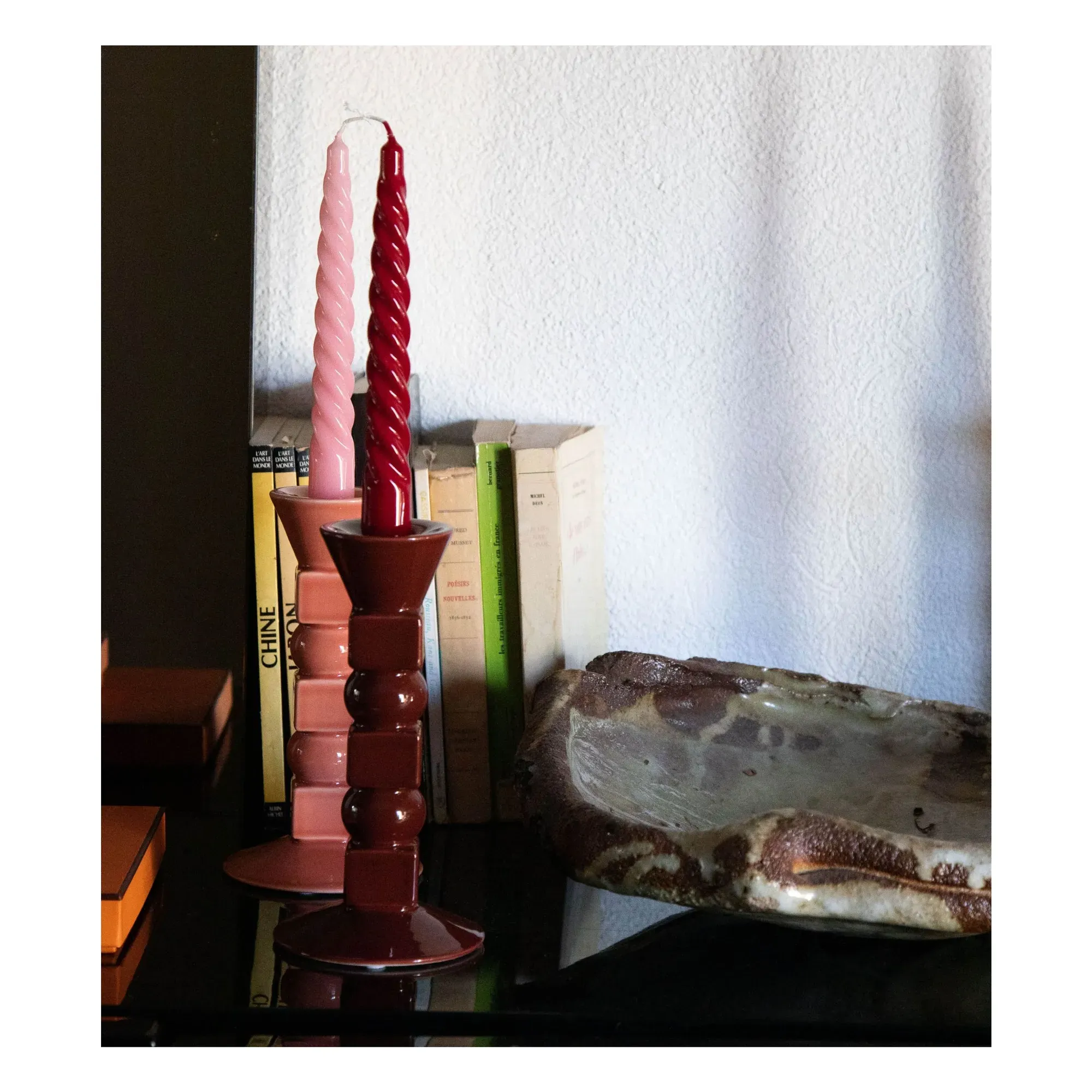 Anna Small Candleholder - Burgundy, Ceramic alternate view
