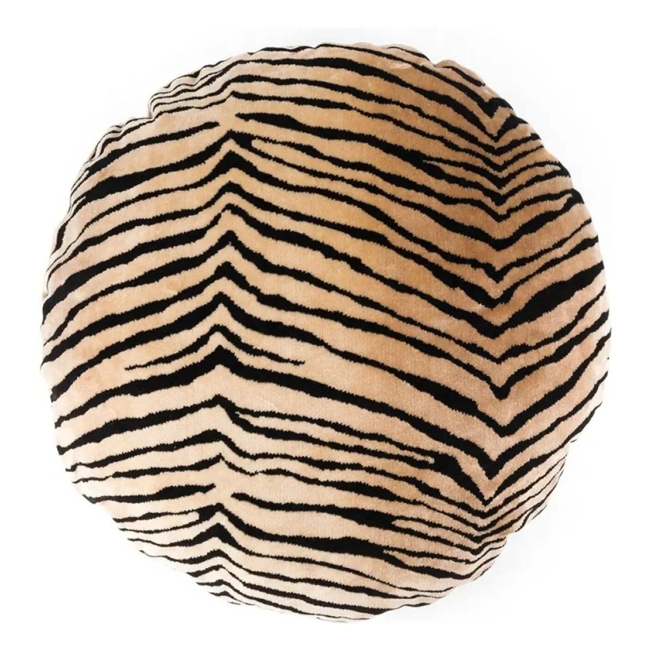 Bomboloni Round Velvet Cushion - Tiger, Jacquard Velvet product
