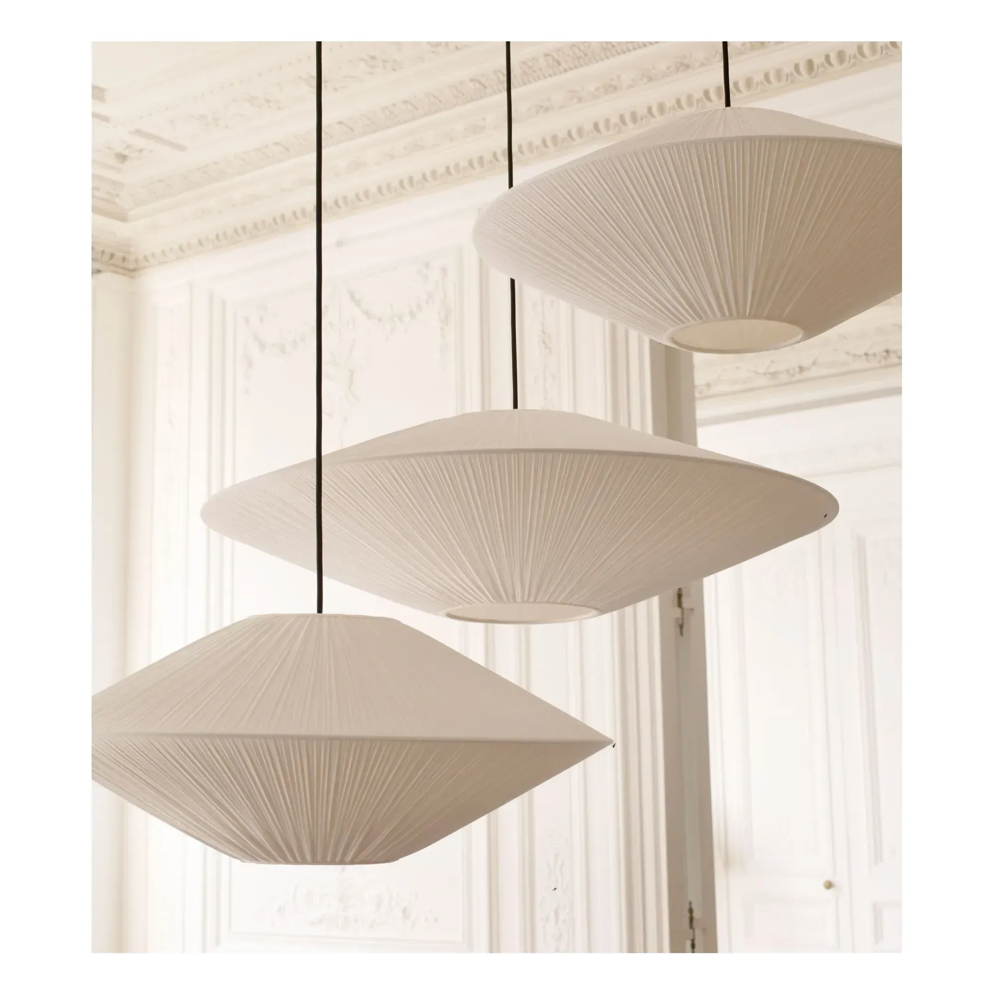 Brera Large Pendant Light Pleated - Cream, Cotton alternate view