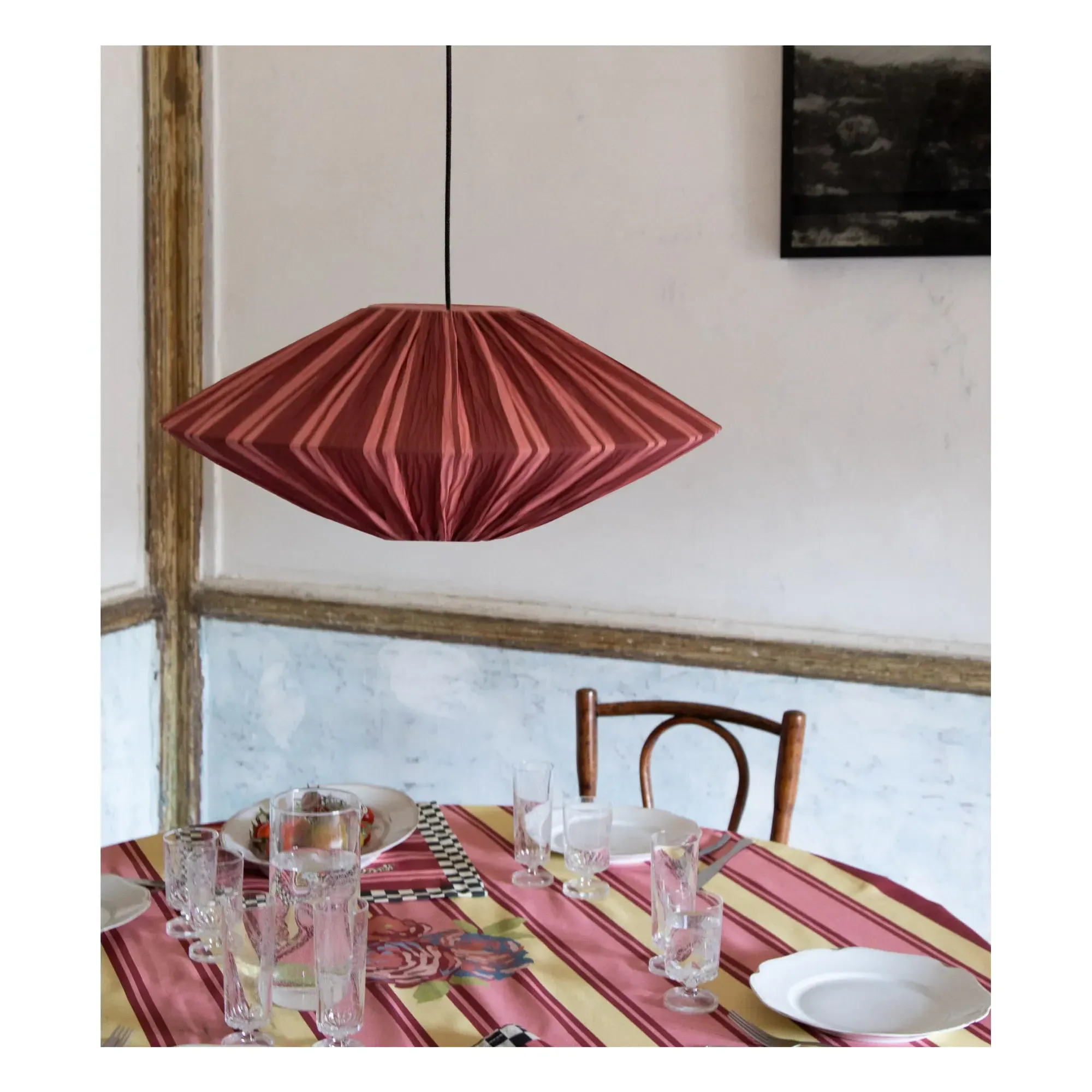 Brera Lisa Corti Hanging Lamp - Burgundy, Cotton alternate view