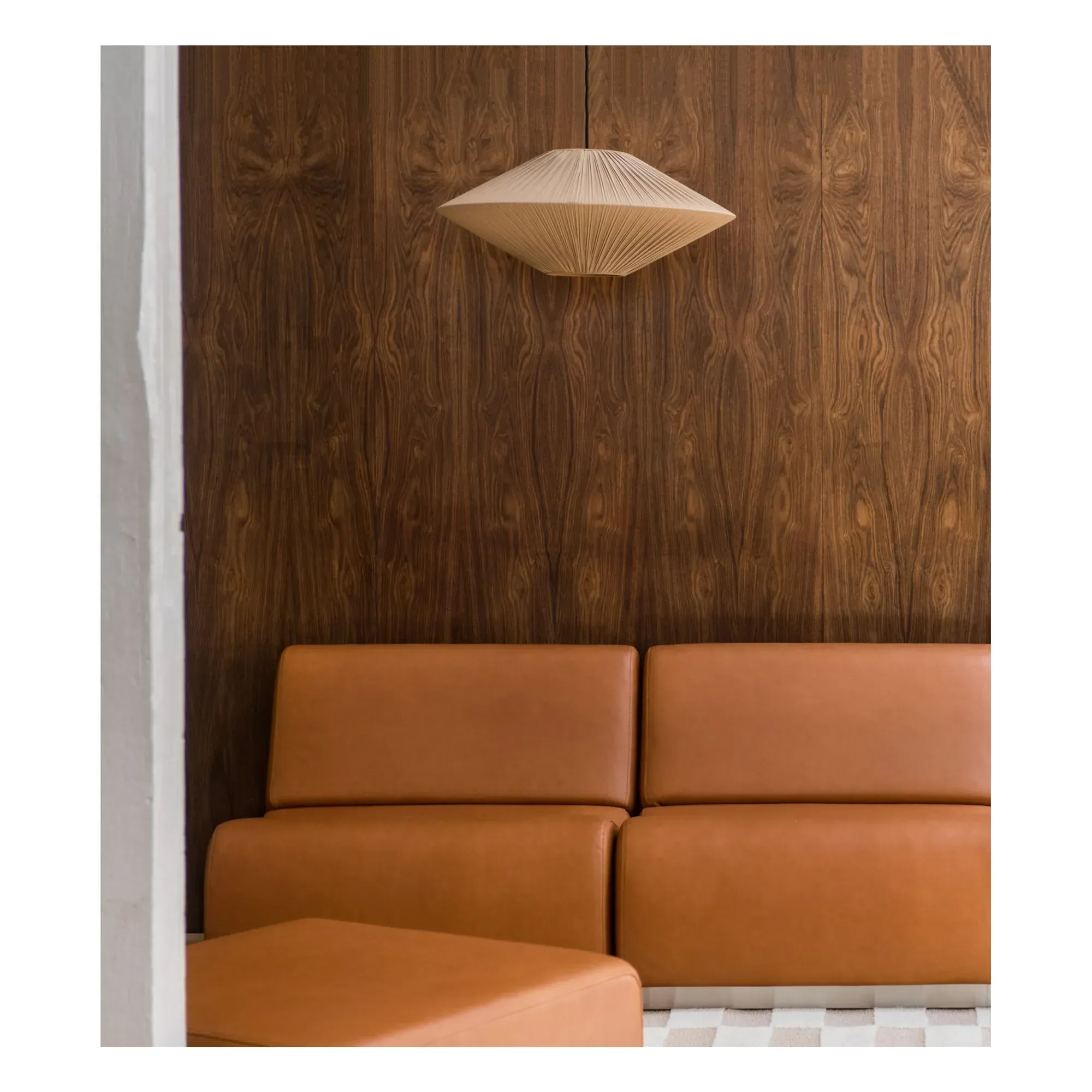 Brera Pleated Cotton Suspension Lamp - Sand alternate view