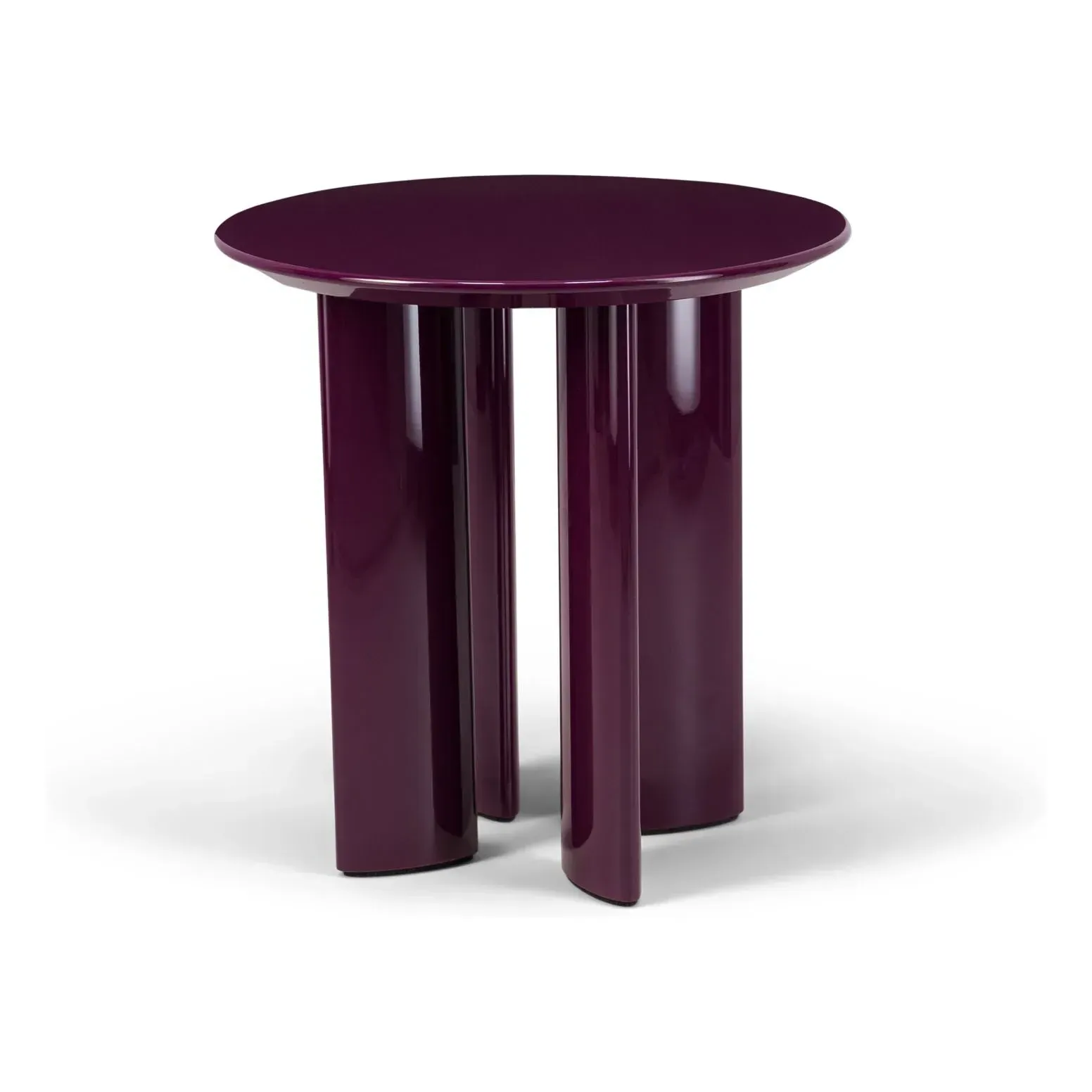 Carlotta Round Side Table - Plum, Lacquered Beech product