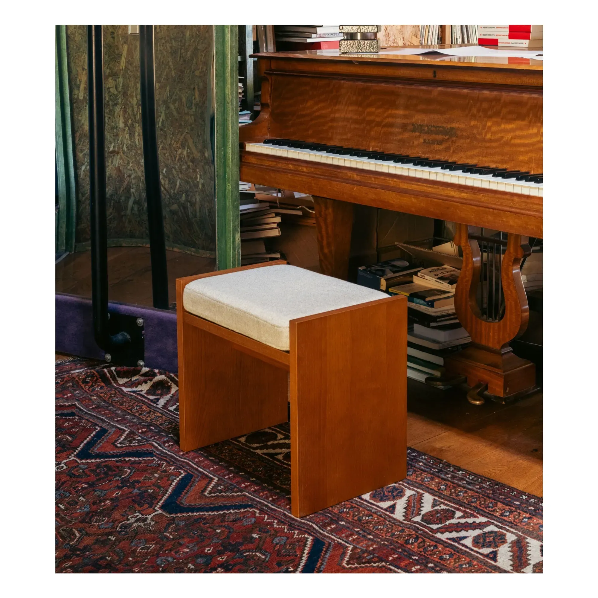 Chiesa Stool - Beige, Woven Canvas alternate view
