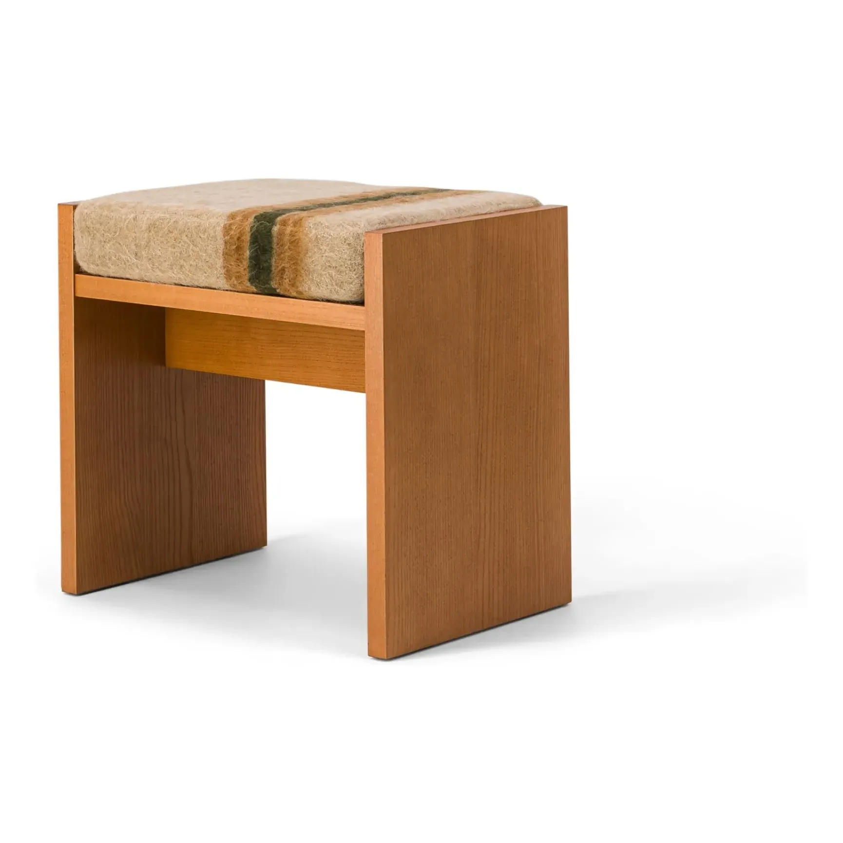 Chiesa Stool - Brown Striped Mohair Blend product