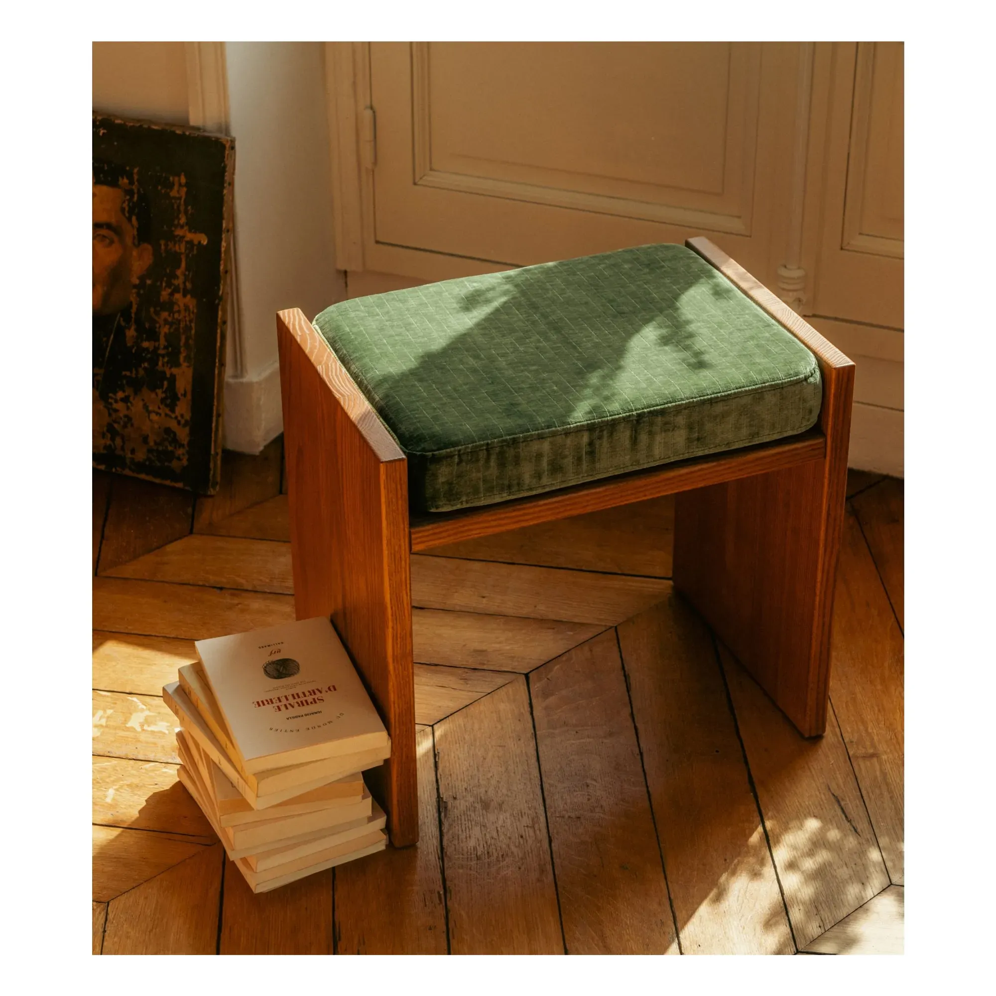 Chiesa Stool - Olive Green, Corduroy alternate view