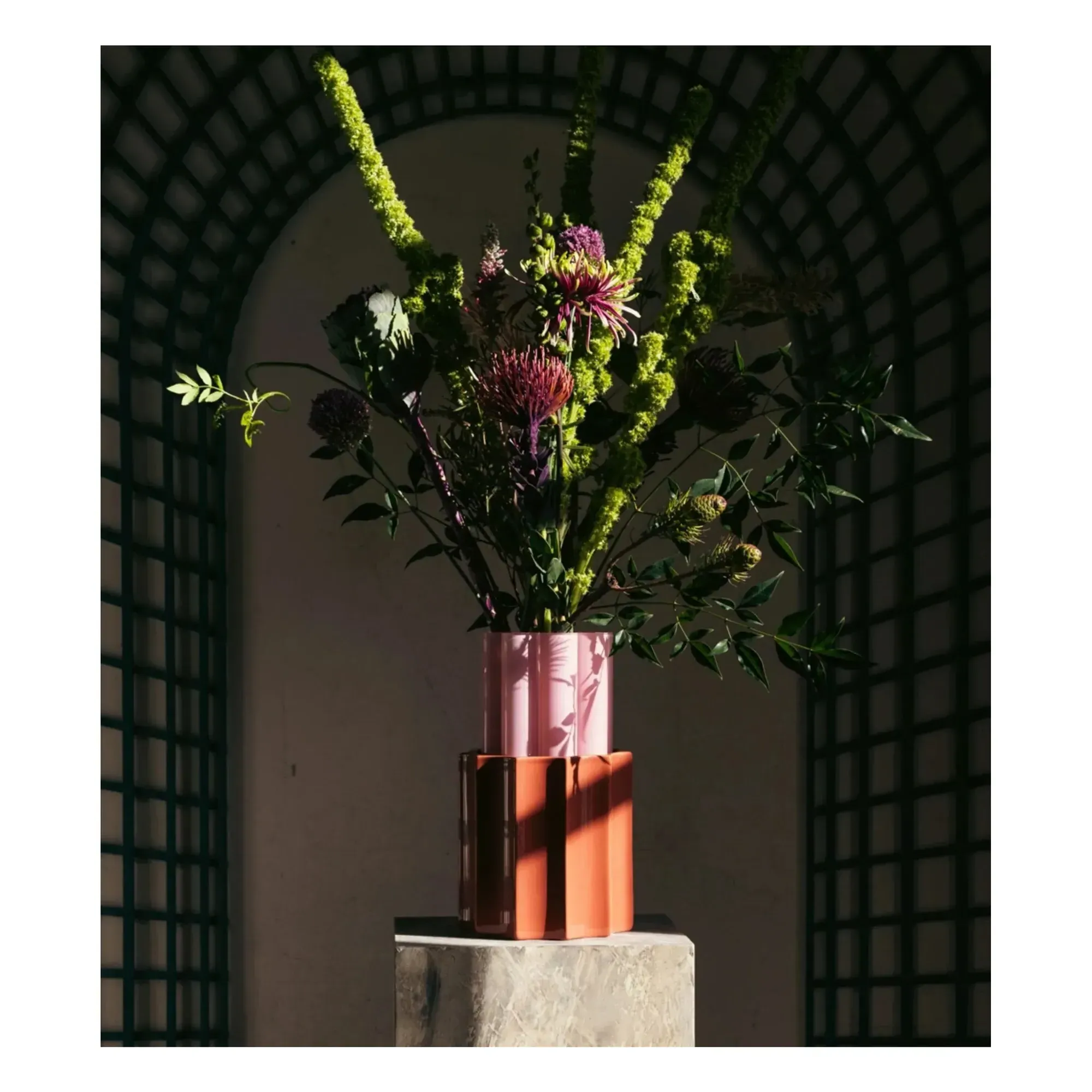Duetto Vase - Candy Pink, Glass and Ceramic alternate view