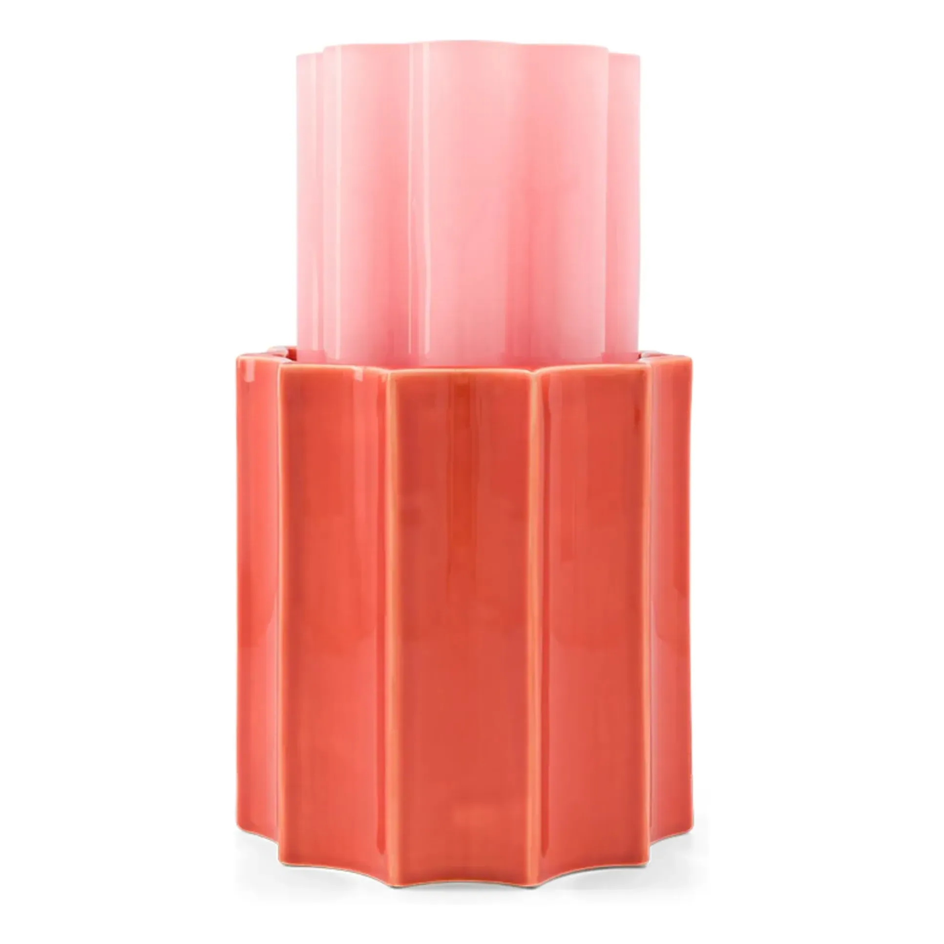 Duetto Vase - Candy Pink, Glass and Ceramic product