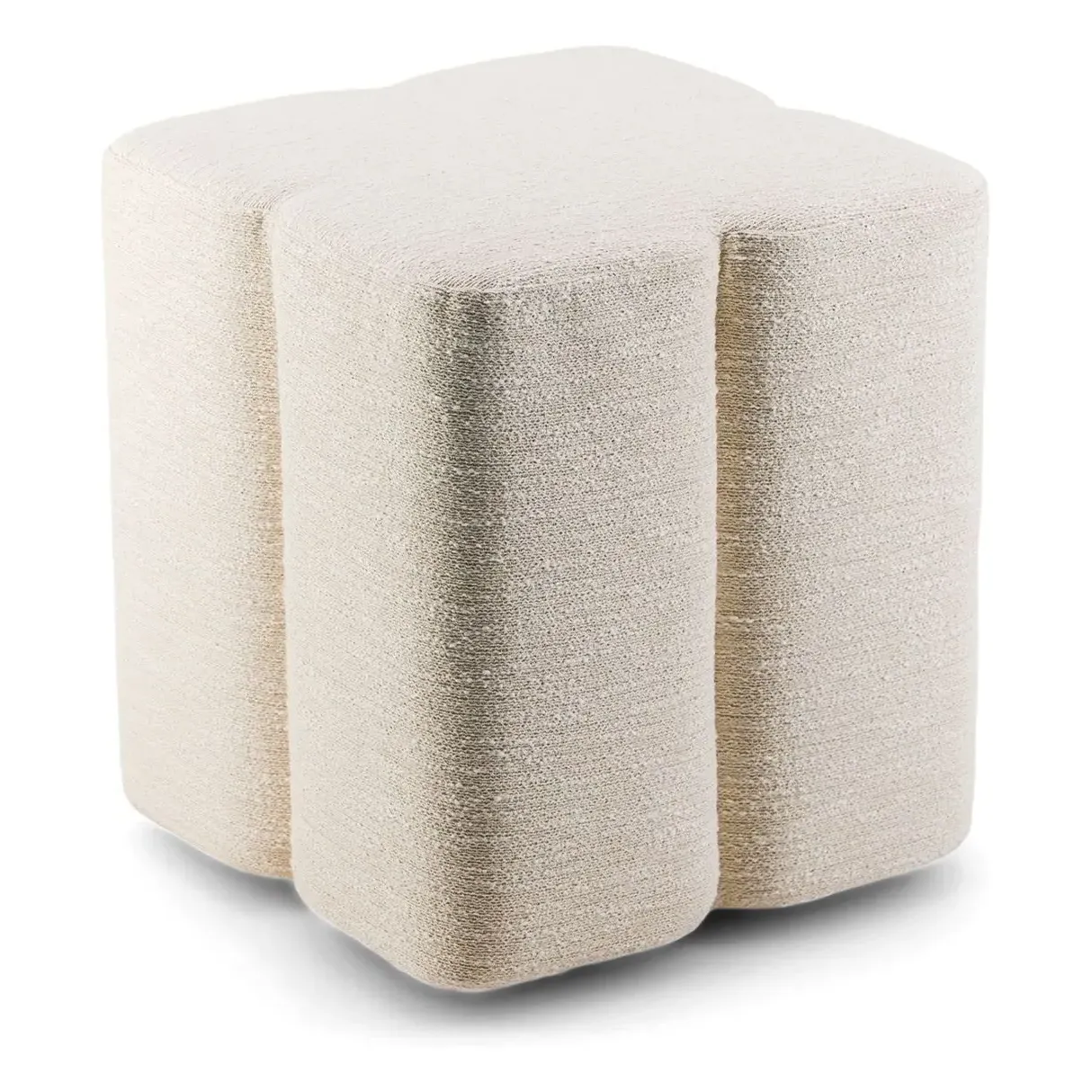 Fiori Round Pouffe - Cream, Cotton product