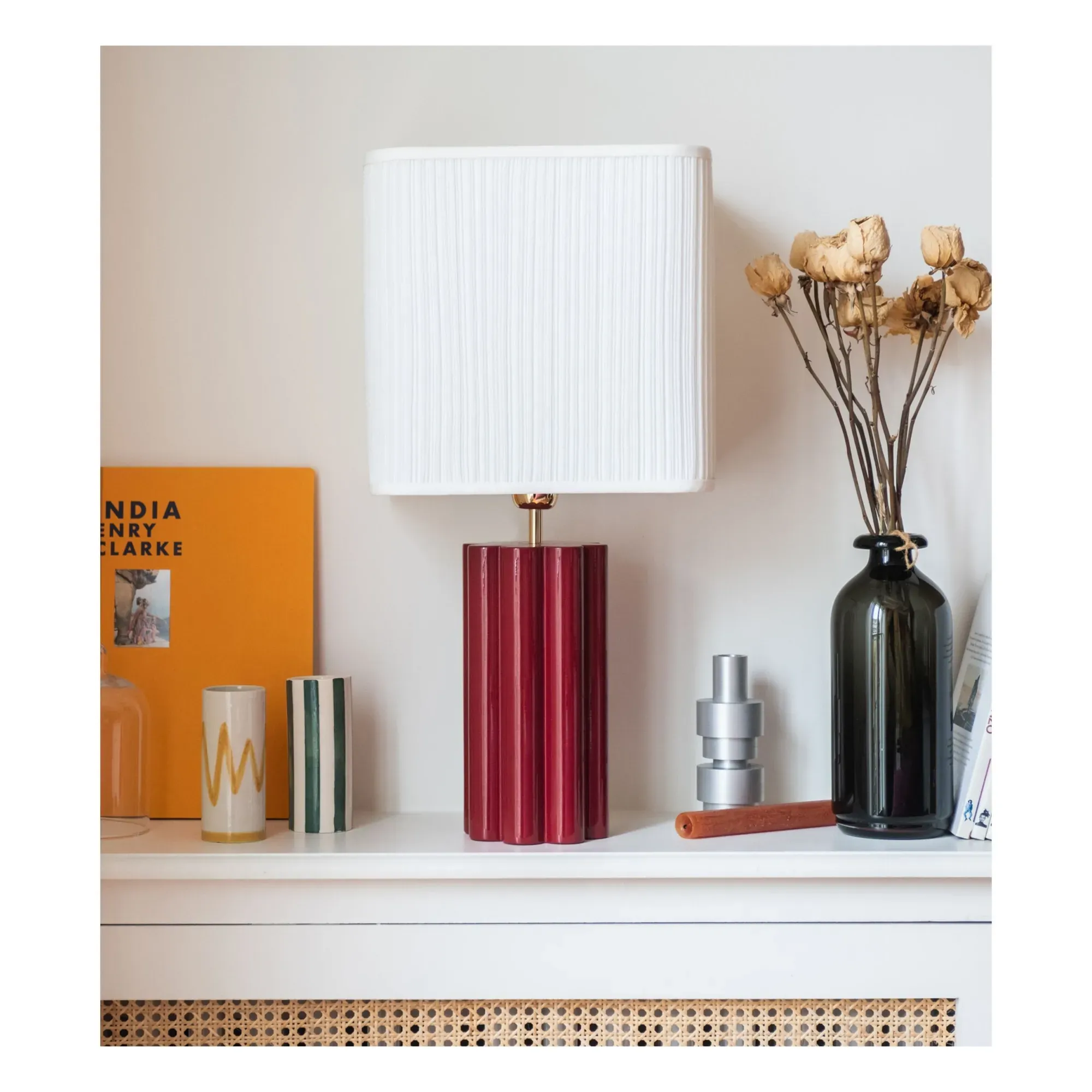 Gioia Table Lamp - Burgundy, Lacquered Wood alternate view