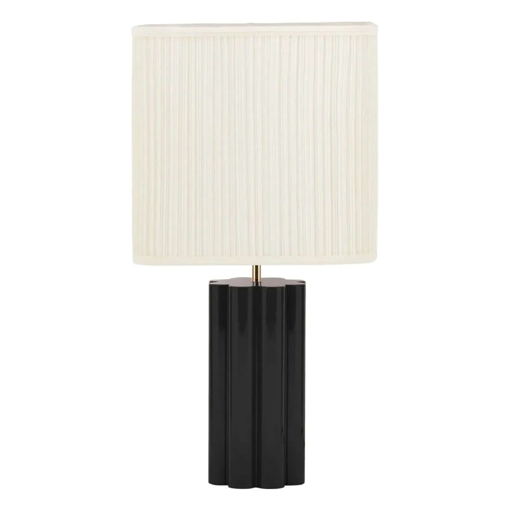Gioia Table Lamp with Pleated Shade - Black, Lacquered Wood product