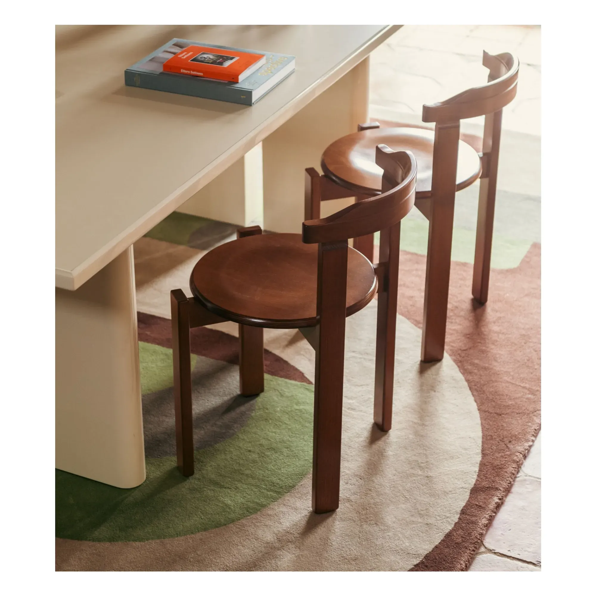 Laura Stackable Chair - Brown, Solid Beech Wood alternate view
