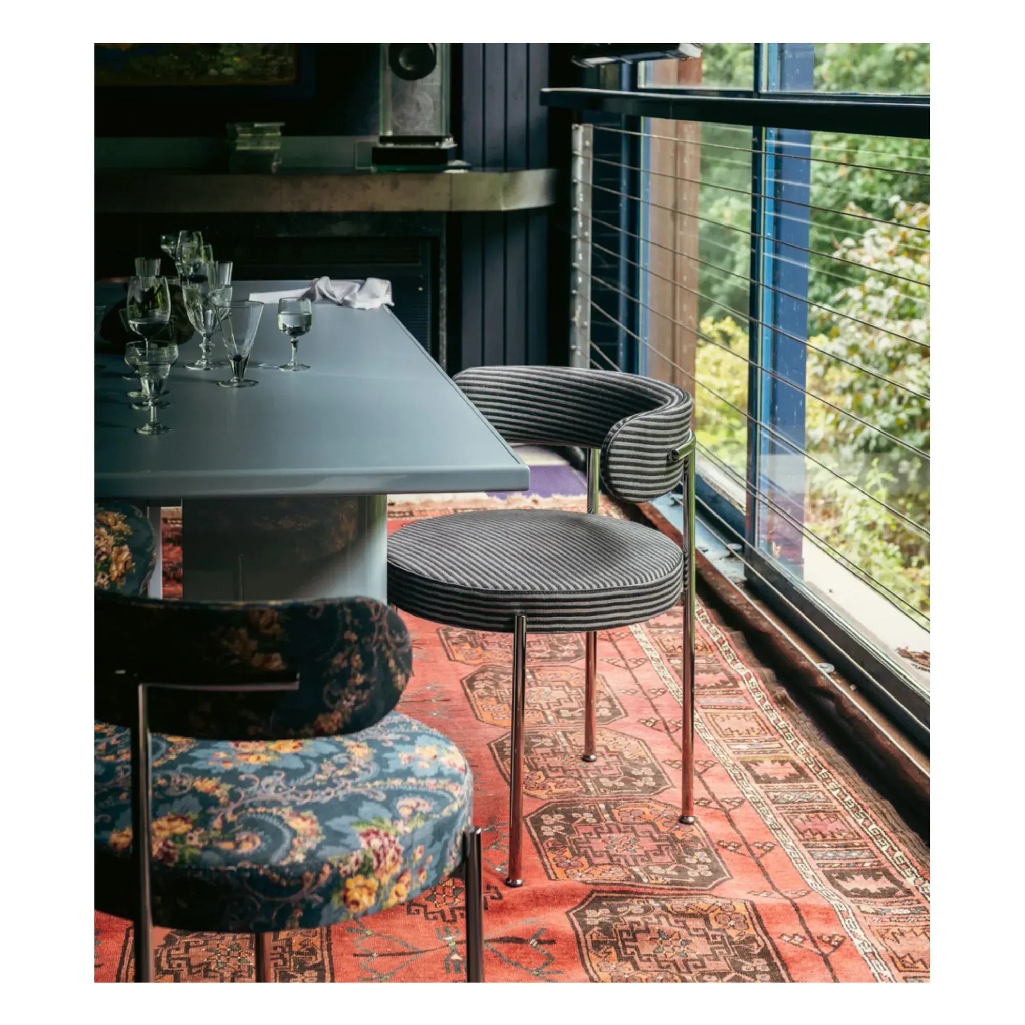 Libera Dining Chair - Midnight Blue, Cotton Blend alternate view