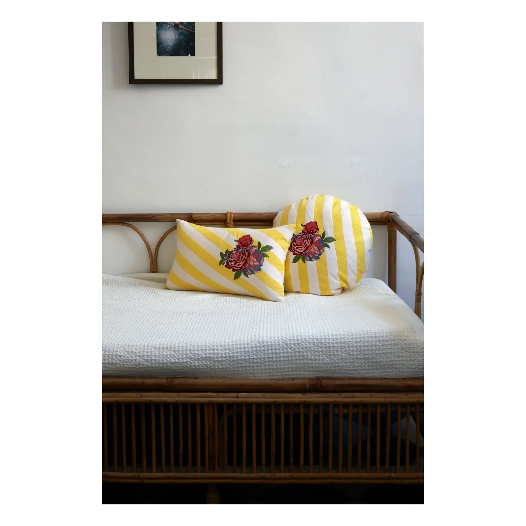 Lisa Corti Bomboloni Round Cushion - Yellow, Jacquard Cotton alternate view