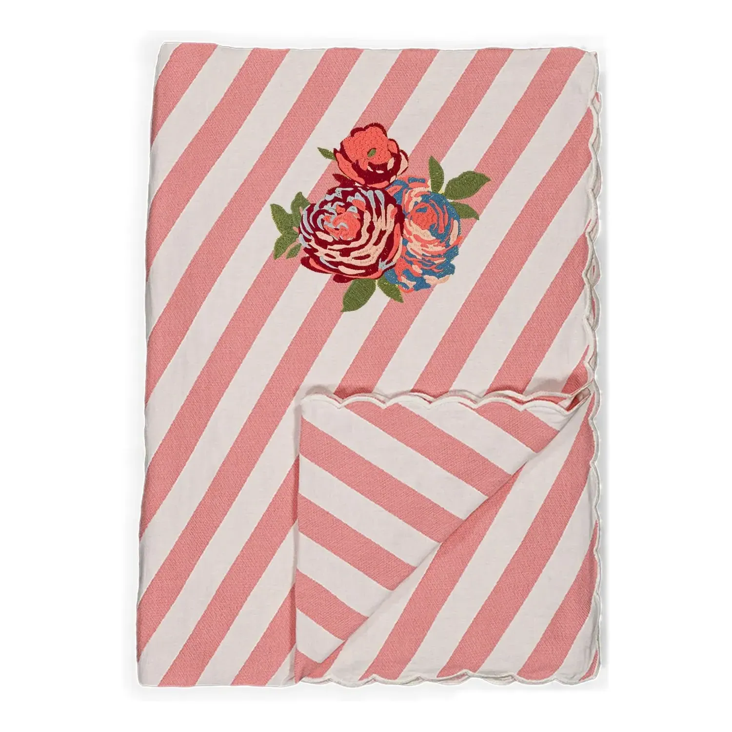 Lisa Corti Monastico Bedspread with Flower Embroidery - Pink, Cotton product
